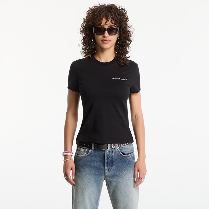 Off-White Logo Quote Fitted Tee Black