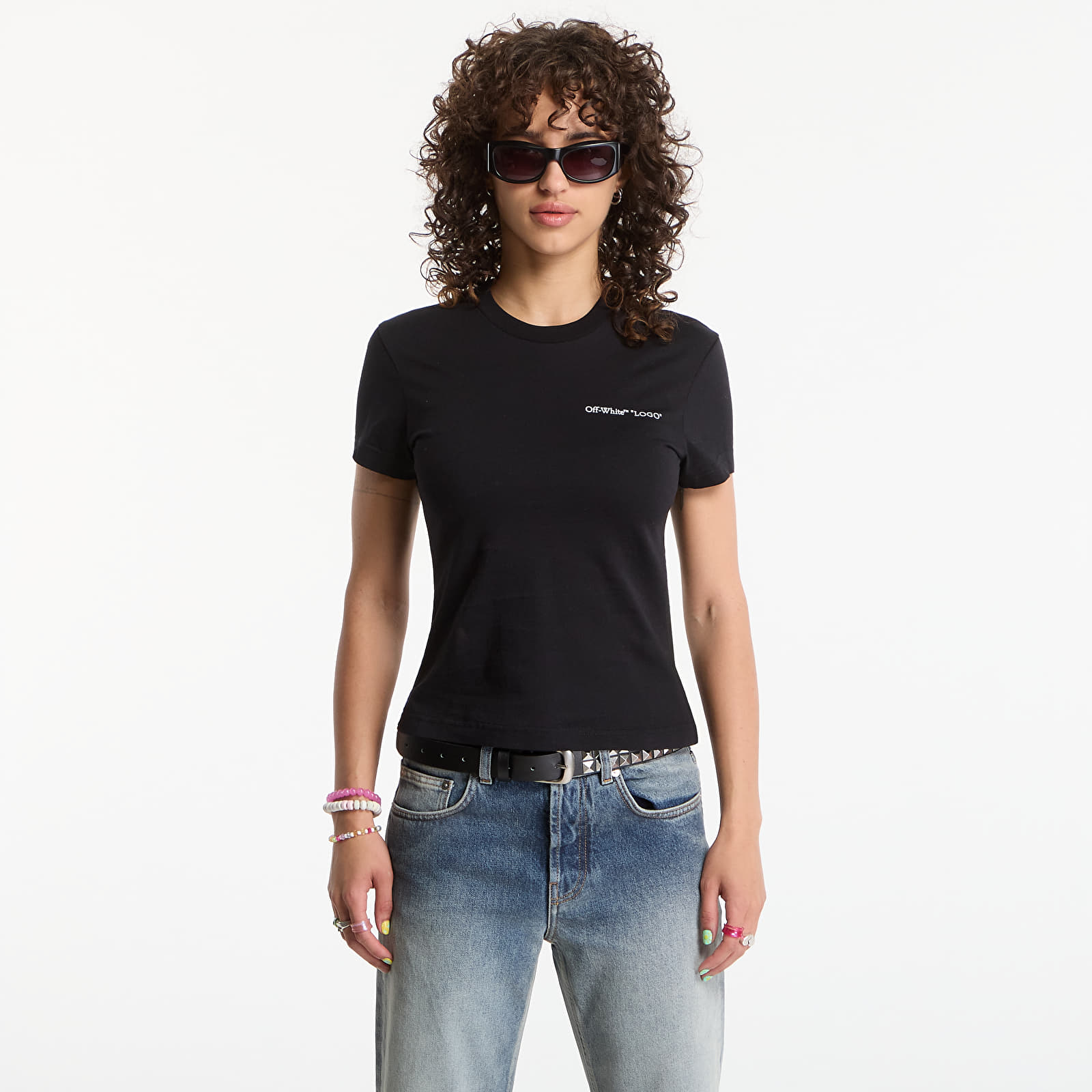 T-shirts Off-White Logo Quote Fitted Tee Black