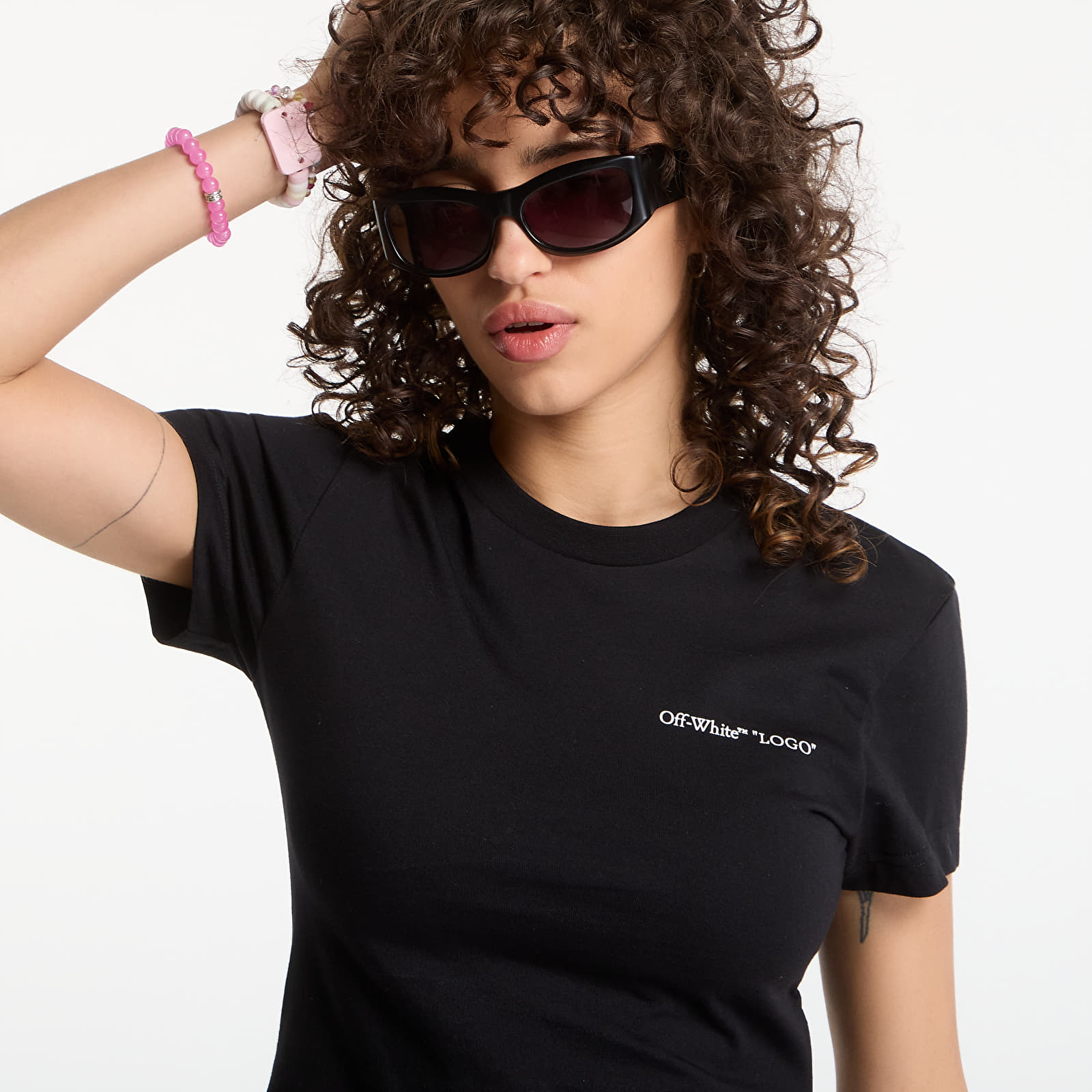 T-shirts Off-White Logo Quote Fitted Tee Black