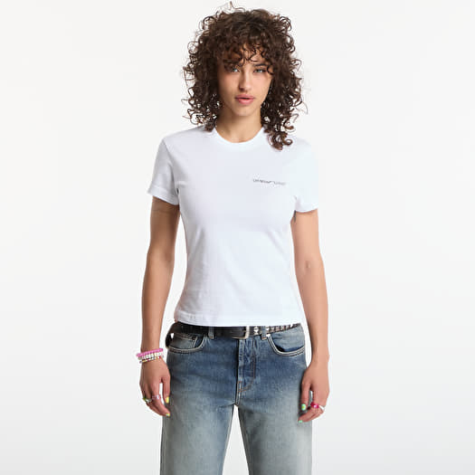 Off-White Logo Quote Fitted Tee White