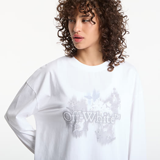 Off-White Crystal Flower L/S Tee White | Footshop