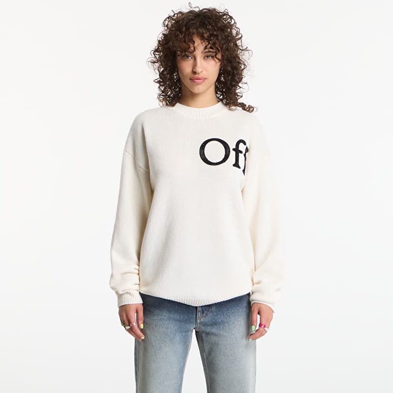 Off-White Bookish Shared Knit Crew UNISEX Ivory Black