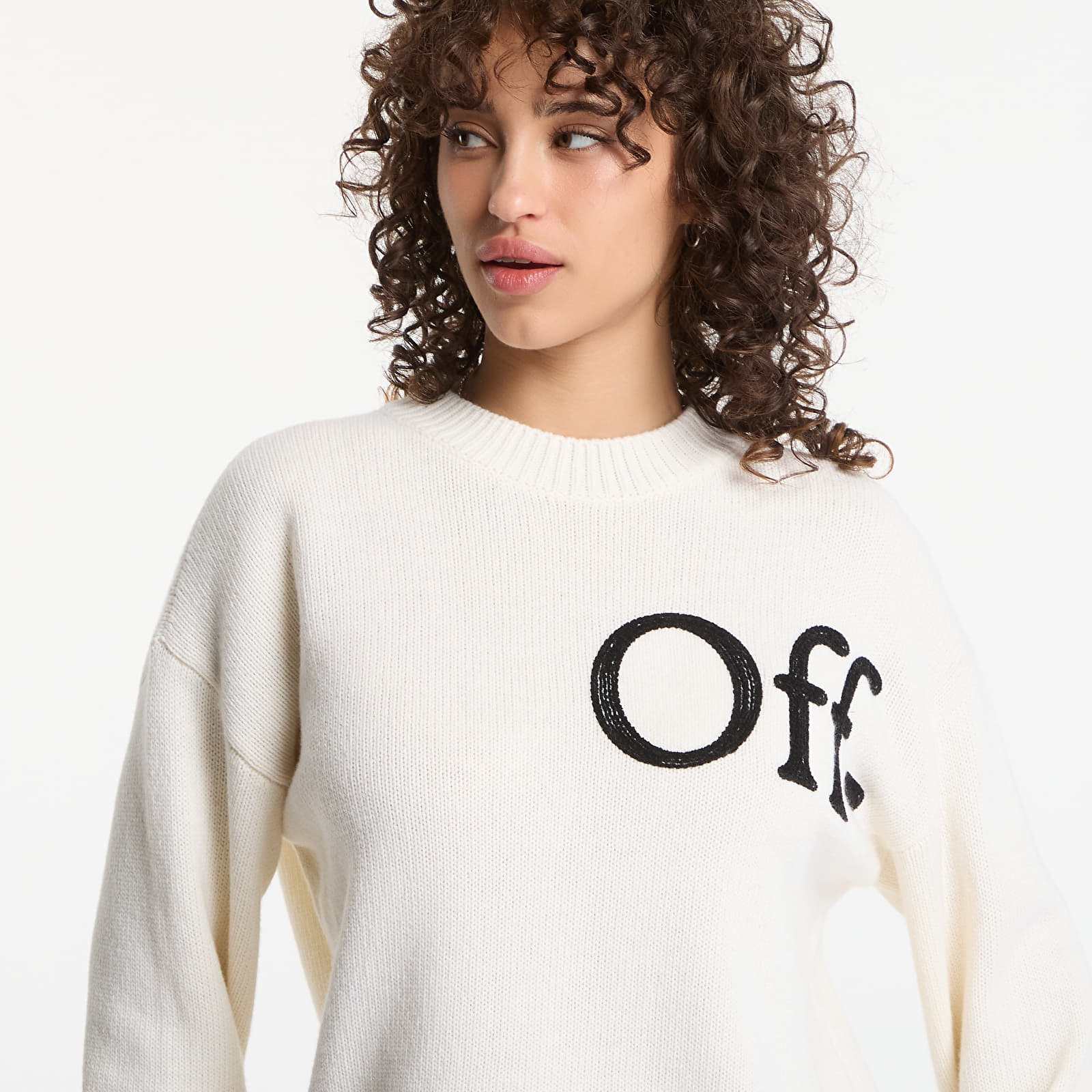 Truien Off-White Bookish Shared Knit Crew UNISEX Ivory Black