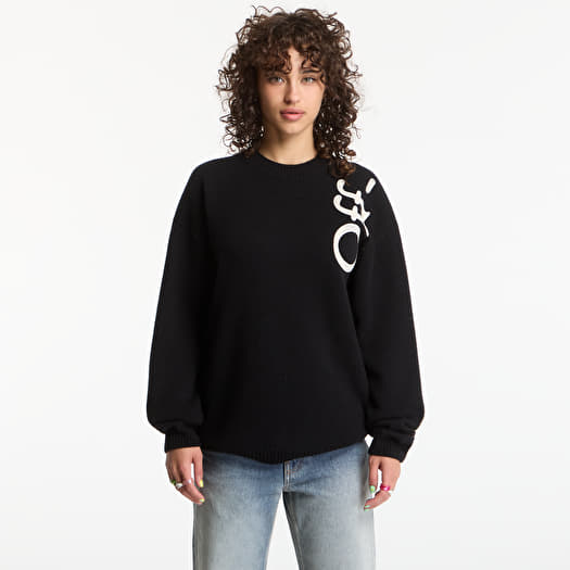Off-White Vertical Bookish Knit Crew UNISEX Black Ivory
