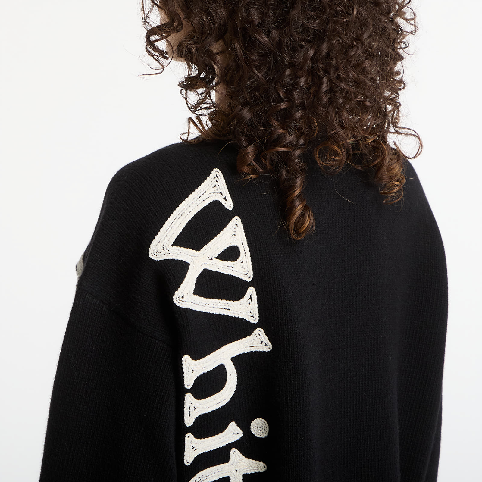 Sweaters Off-White Vertical Bookish Knit Crew UNISEX Black Ivory