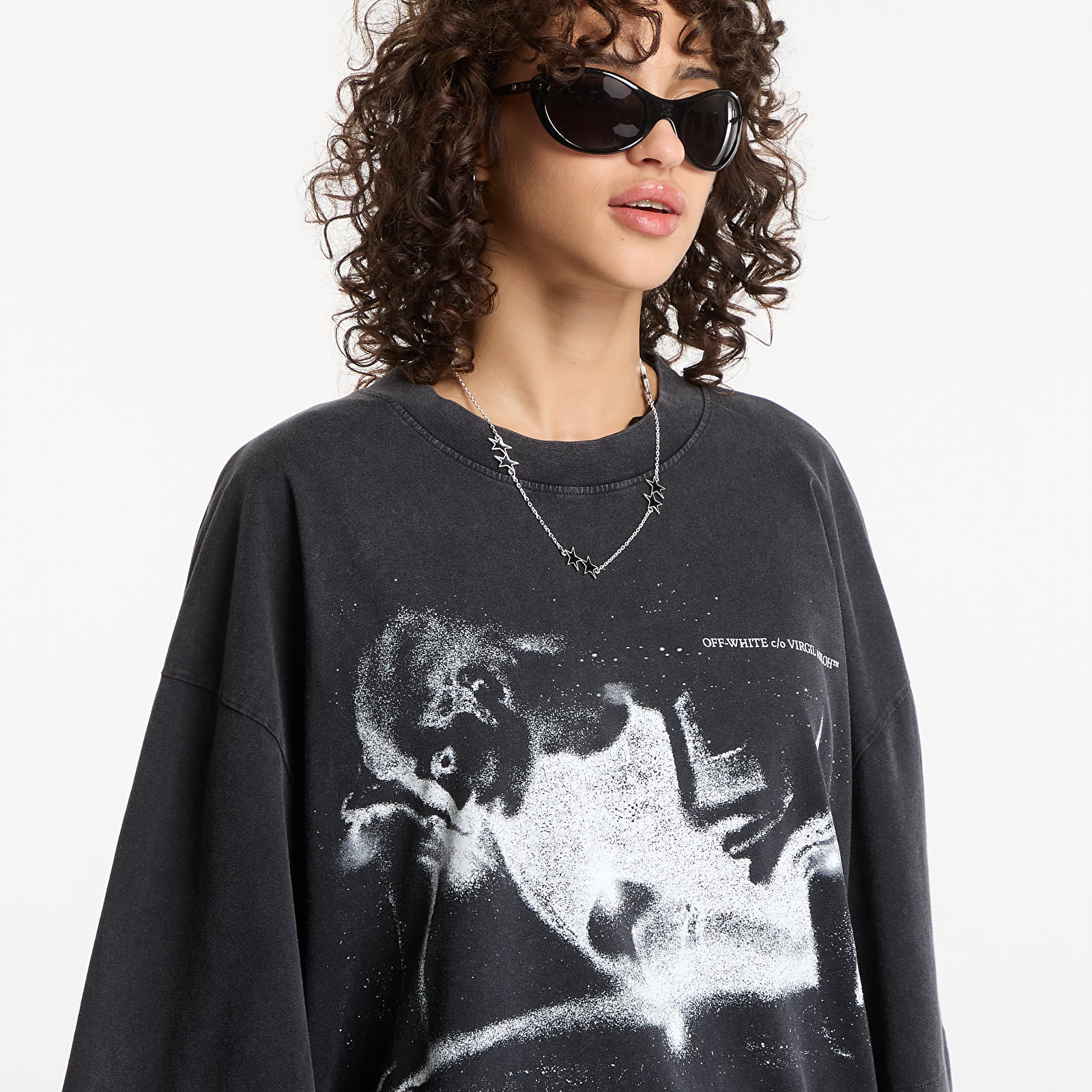 Rochii Off-White Dreaming Narciso T-Shirt Dress Fade Out Black White