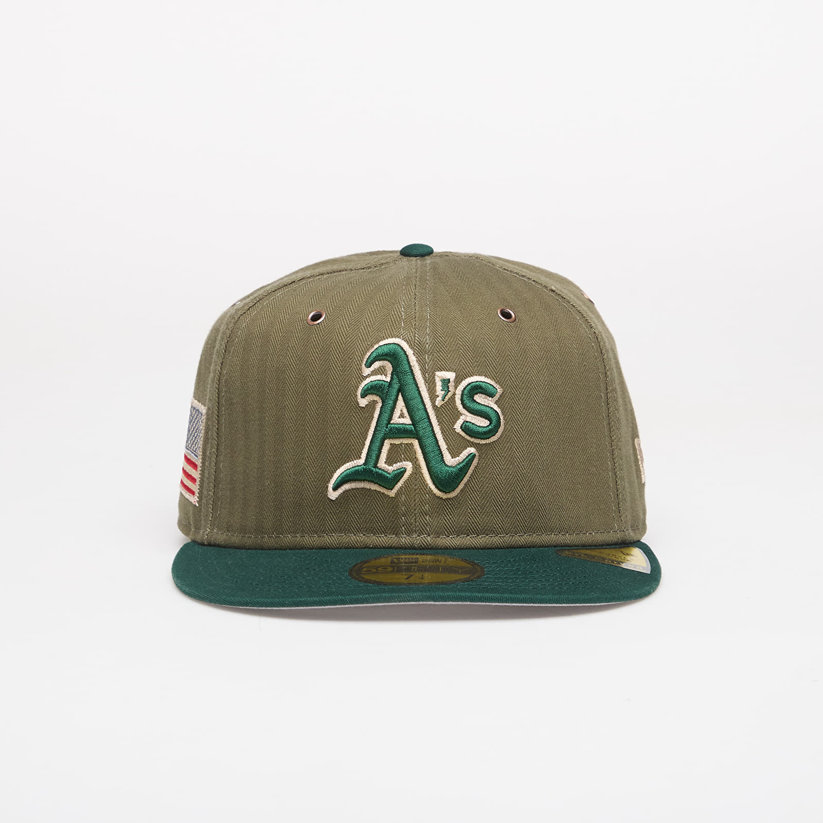 Casquettes New Era 59FIFTY MLB American Herringbone Oakland Athletics Official Team Color