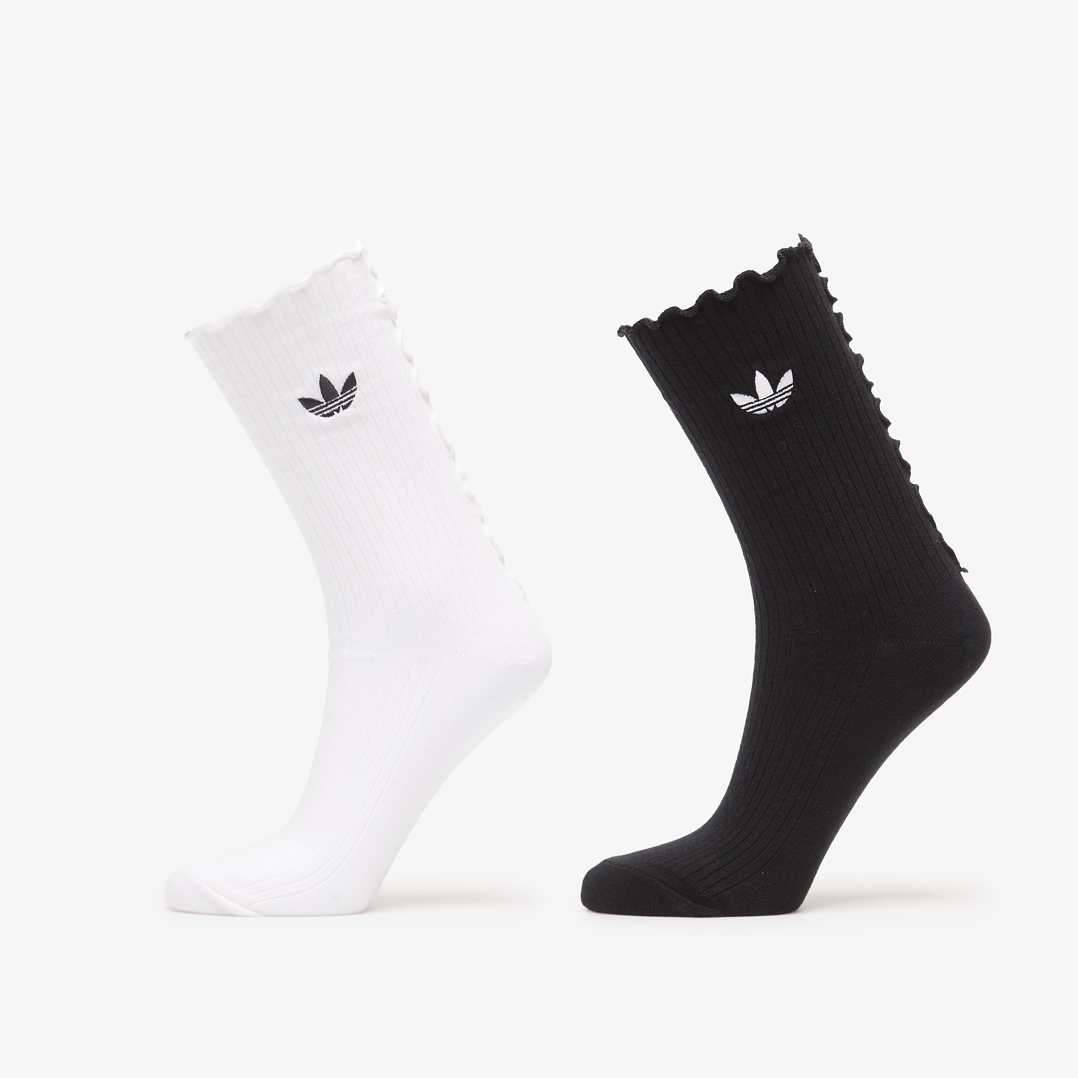 Чорапи adidas Ruffle Crew Socks 2 Pairs Black/ White M