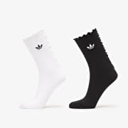 adidas Ruffle Crew Socks 2 Pairs Black/ White