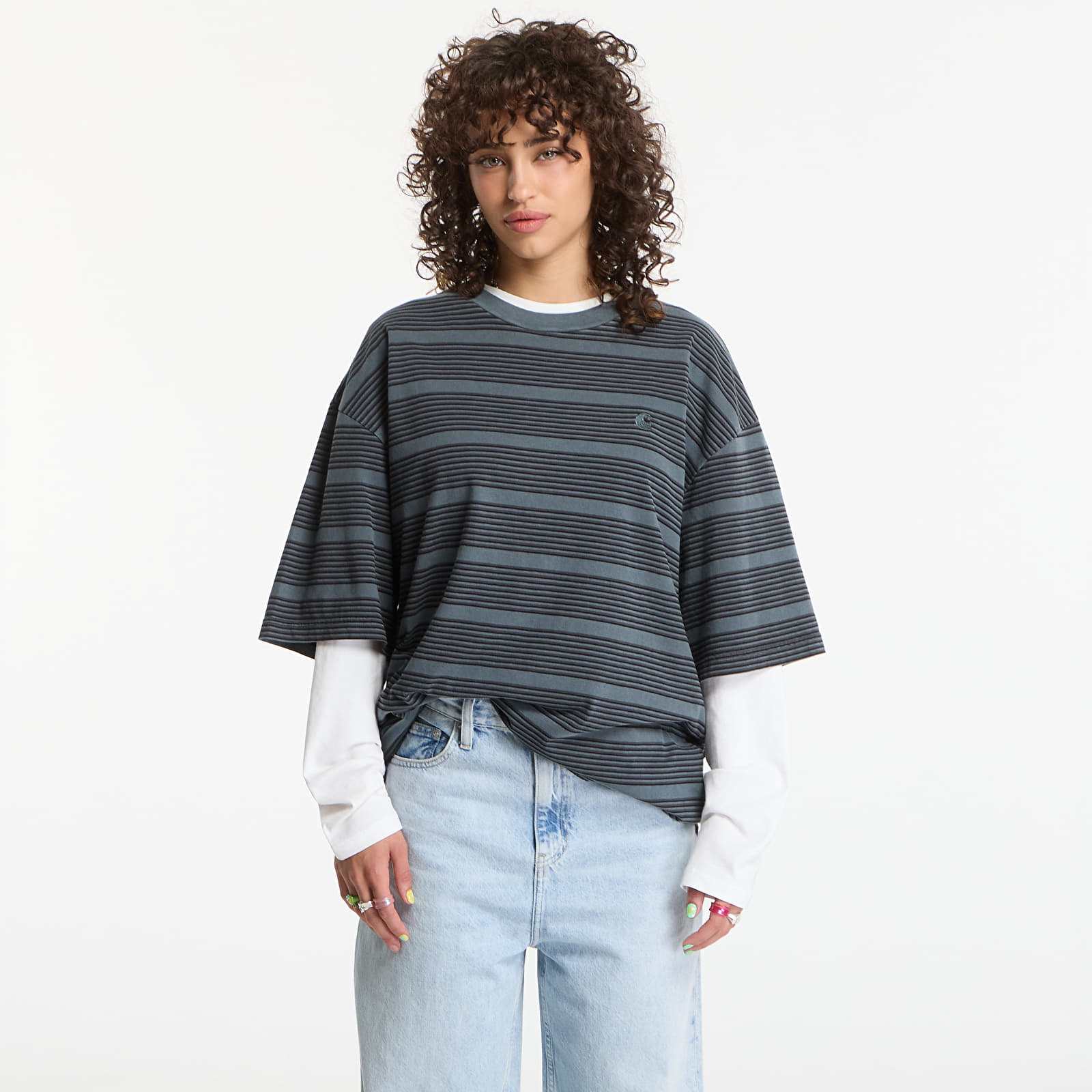 T-paidat Carhartt WIP S/S Hanson T-Shirt UNISEX Hanson Stripe, Kale Green