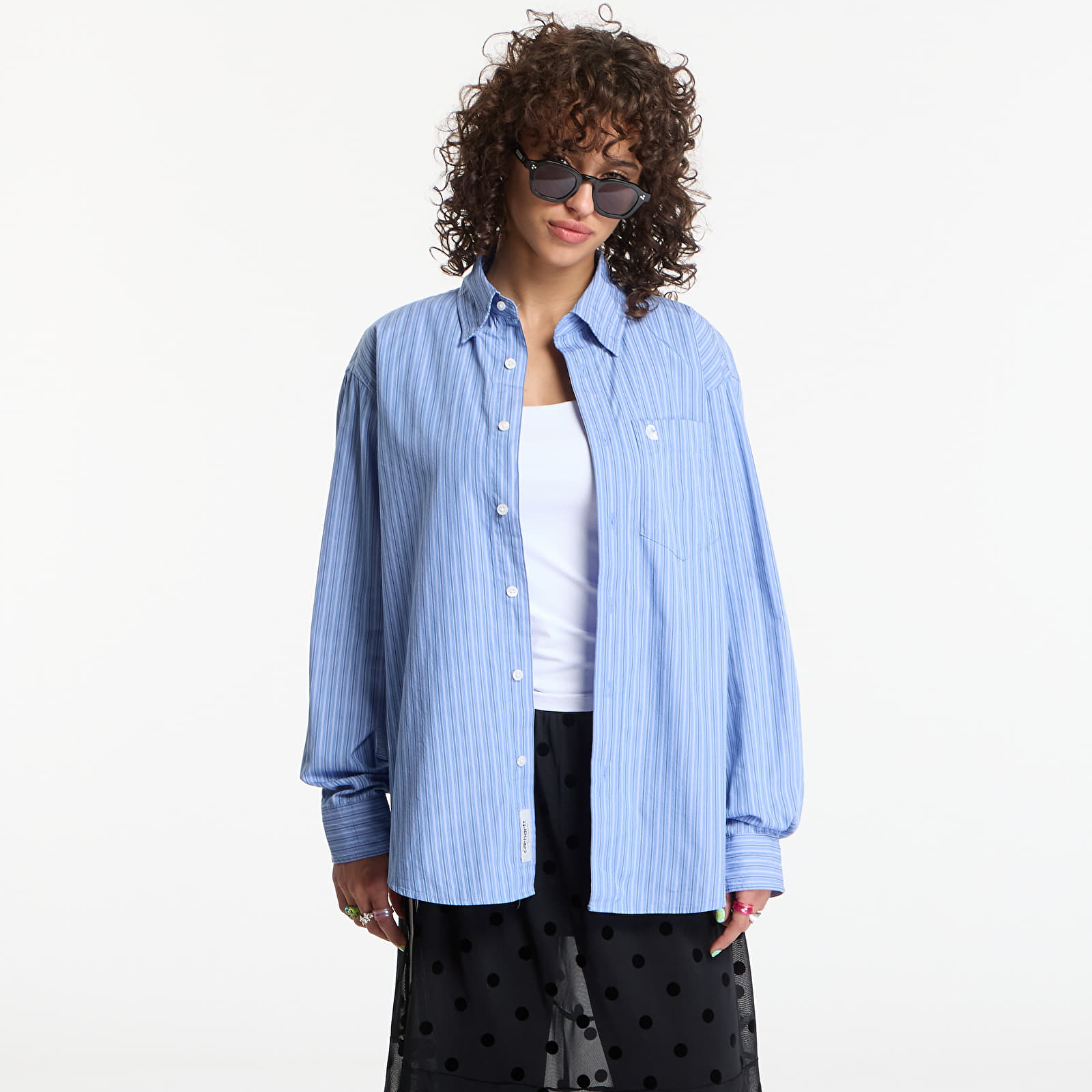 Skjorter Carhartt WIP L/S Keene Shirt UNISEX Keene Stripe, Curacao