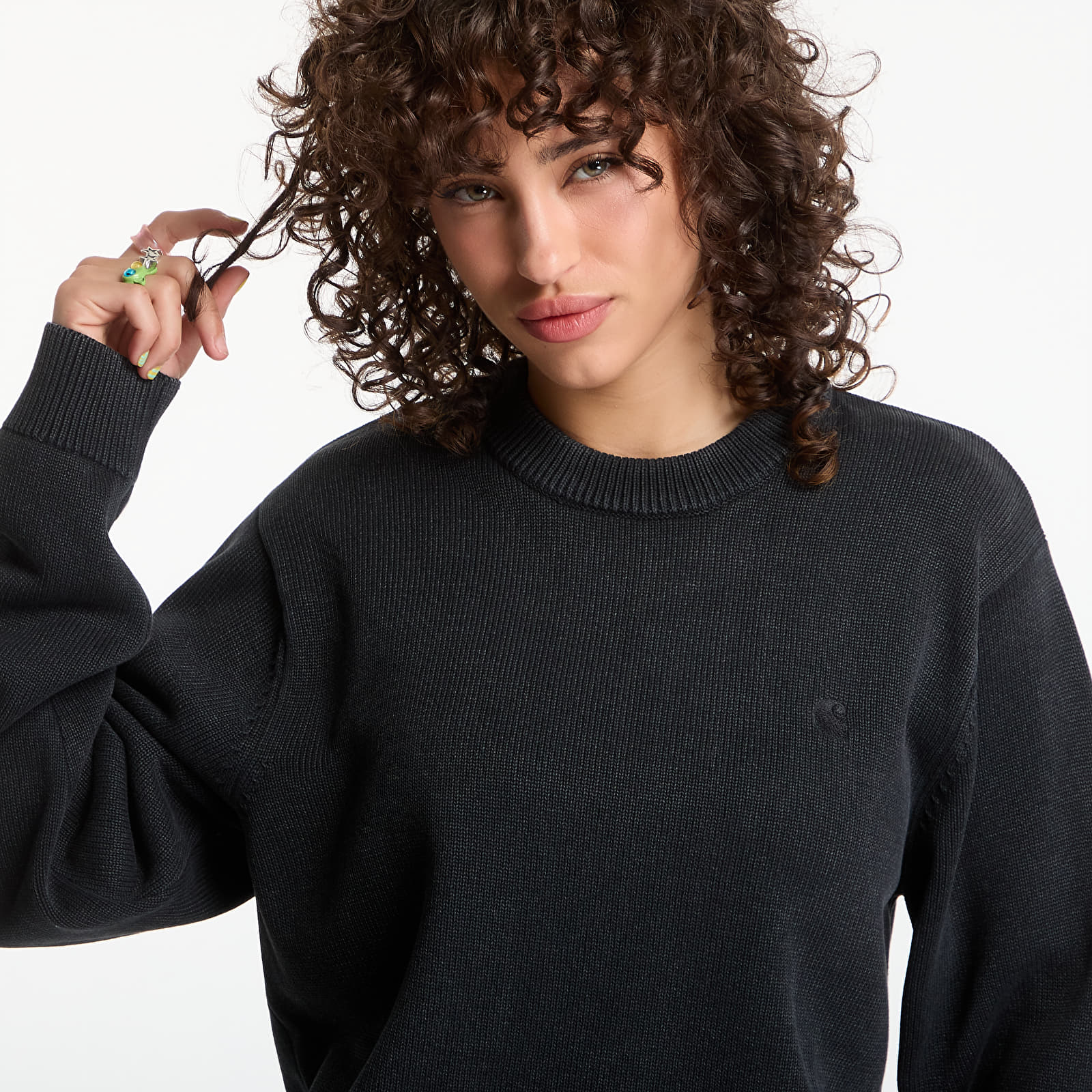 Sweaters Carhartt WIP Kori Sweater UNISEX Black Garment Dyed