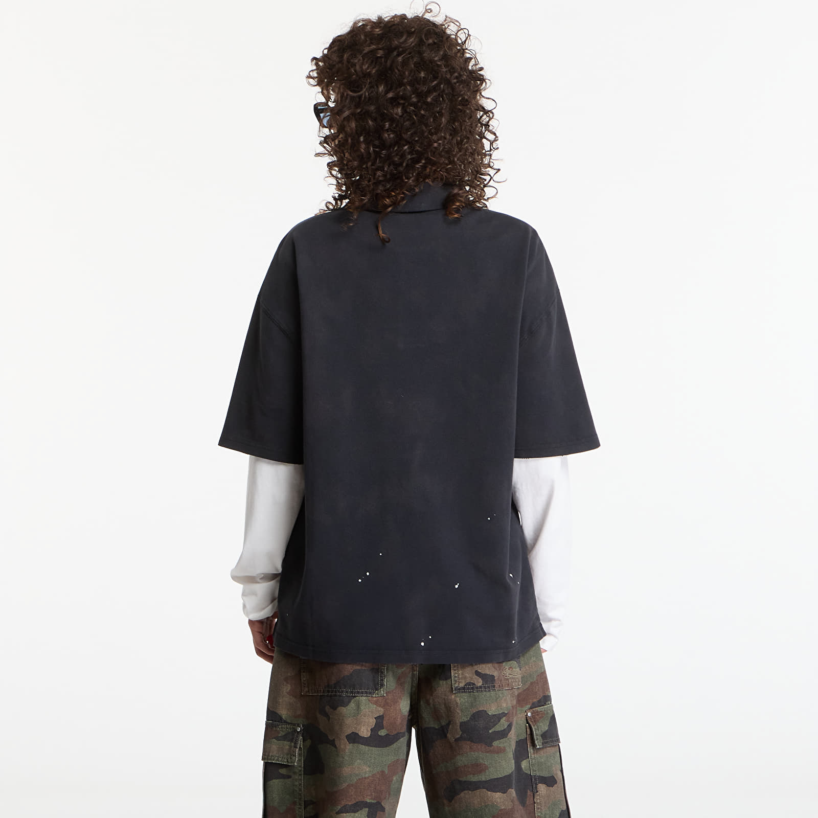T-shirts  Carhartt WIP S/S Painter Polo UNISEX Black Destroy Wash, Splatter