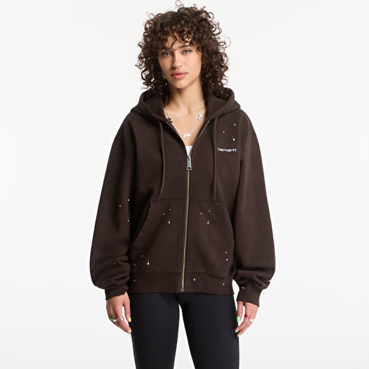 Sweatshirt Carhartt WIP Hooded Painter Jacket UNISEX Tobacco Destroy Wash, Splatter