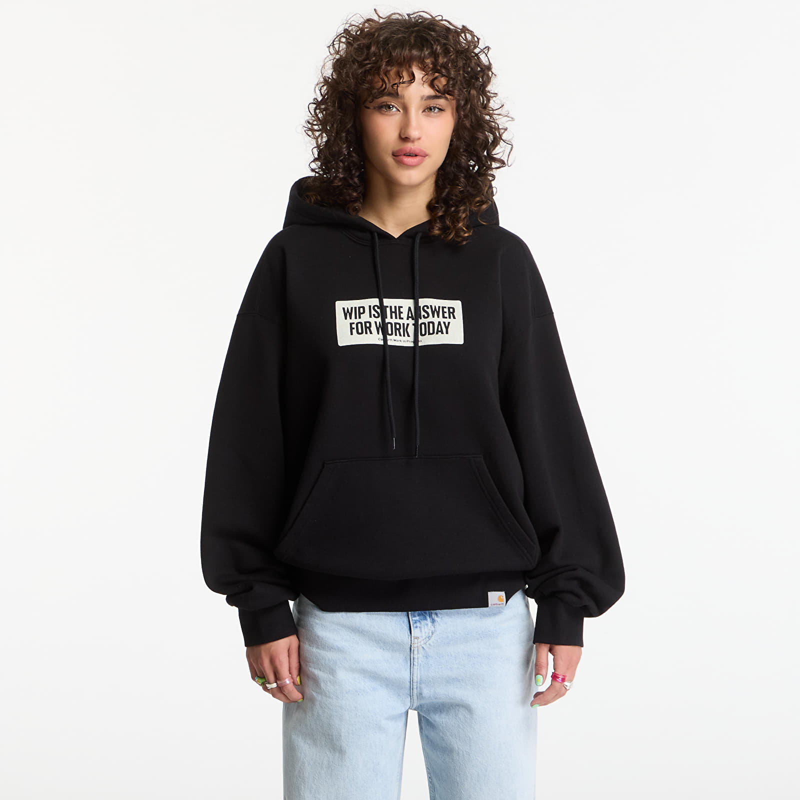 Sweatjacken und Sweatshirts Carhartt WIP Hooded Bumper Sticker Sweat UNISEX Black