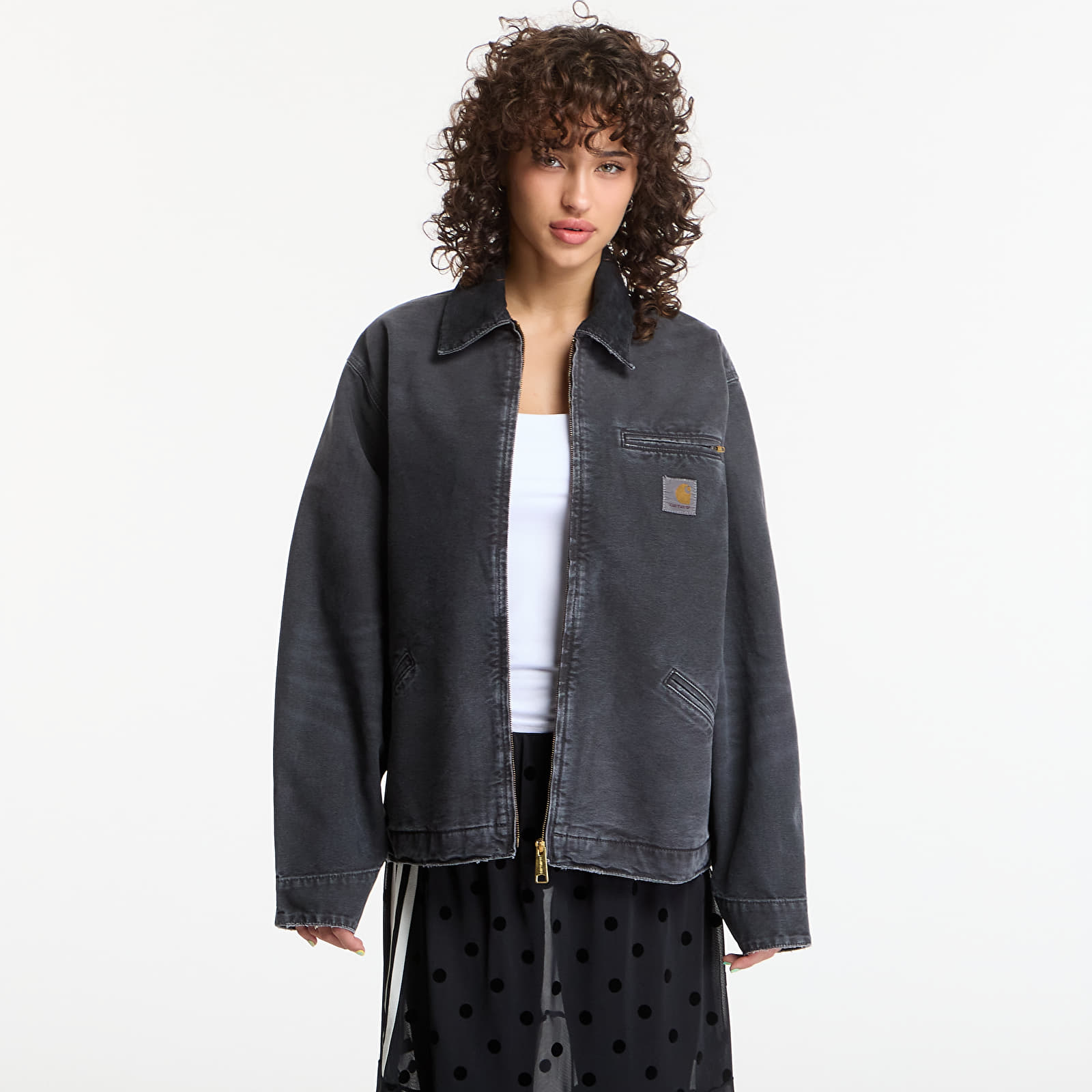 Striukės Carhartt WIP OG Detroit Jacket UNISEX Black/ Black Destroy Wash