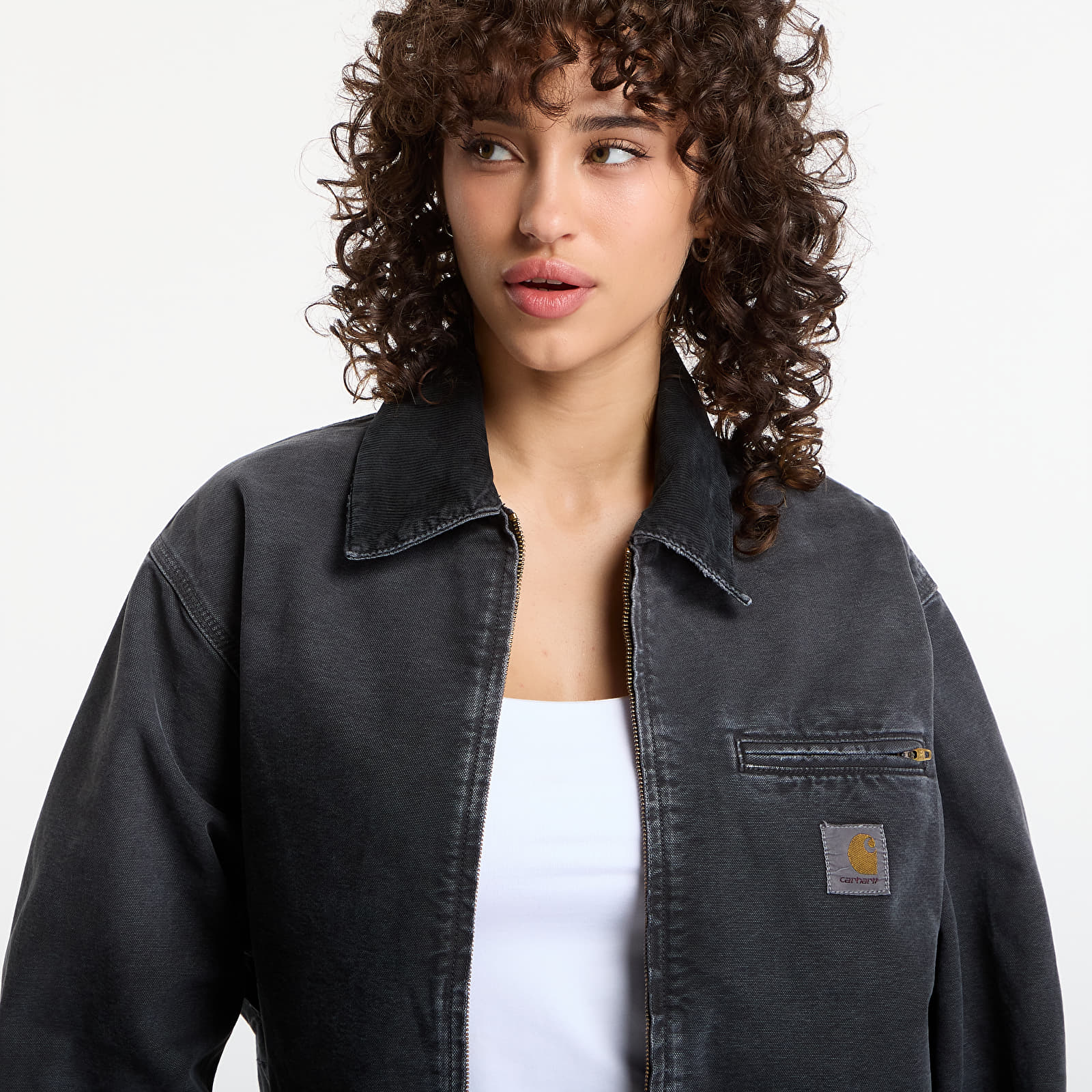 Striukės Carhartt WIP OG Detroit Jacket UNISEX Black/ Black Destroy Wash