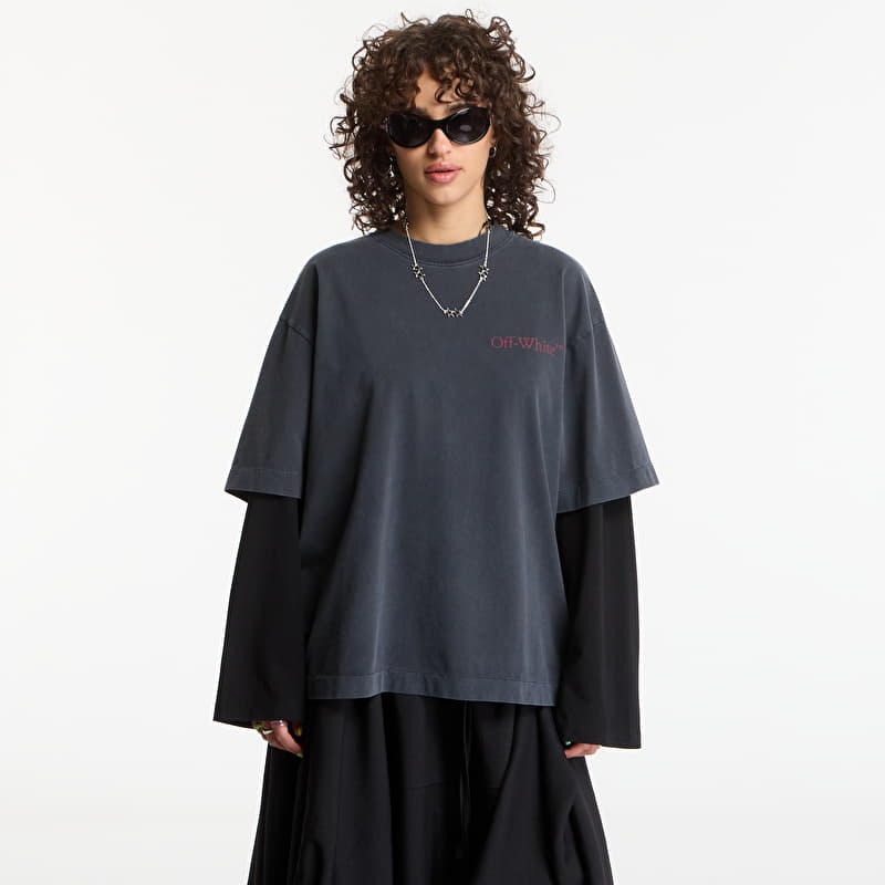 Off-White Cut Here Arrow Skate Tee UNISEX Fade Out Black/ Port Royal