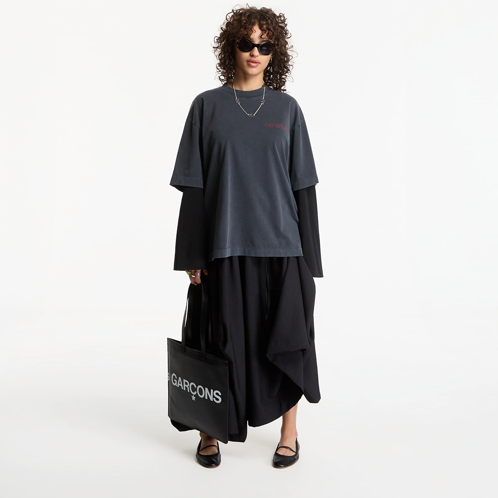 T-shirts Off-White Cut Here Arrow Skate Tee UNISEX Fade Out Black/ Port Royal