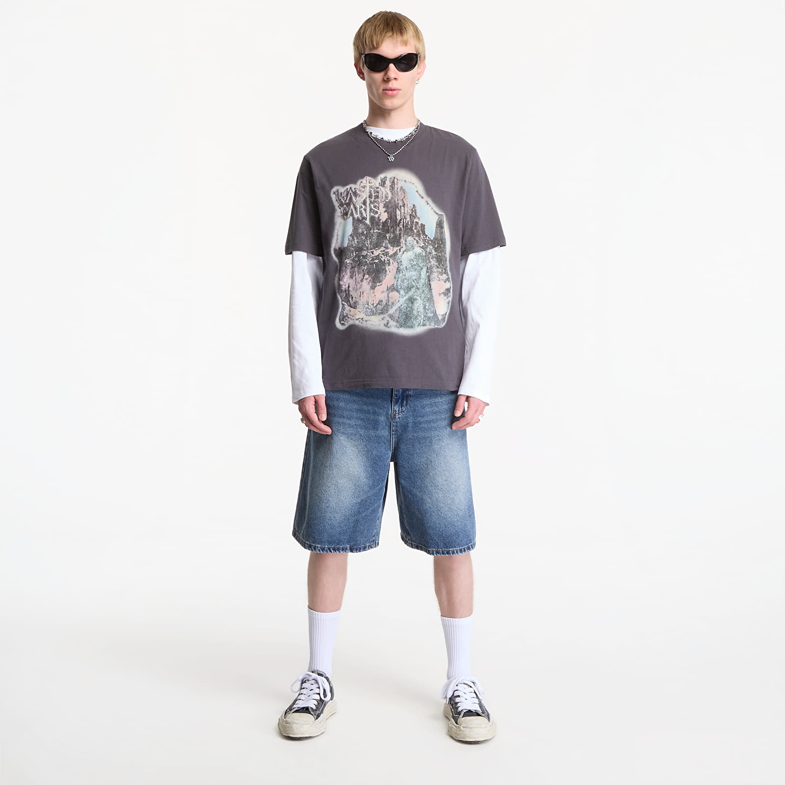 Shorts voor heren Wasted Paris Faded Casper Short Vintage Blue
