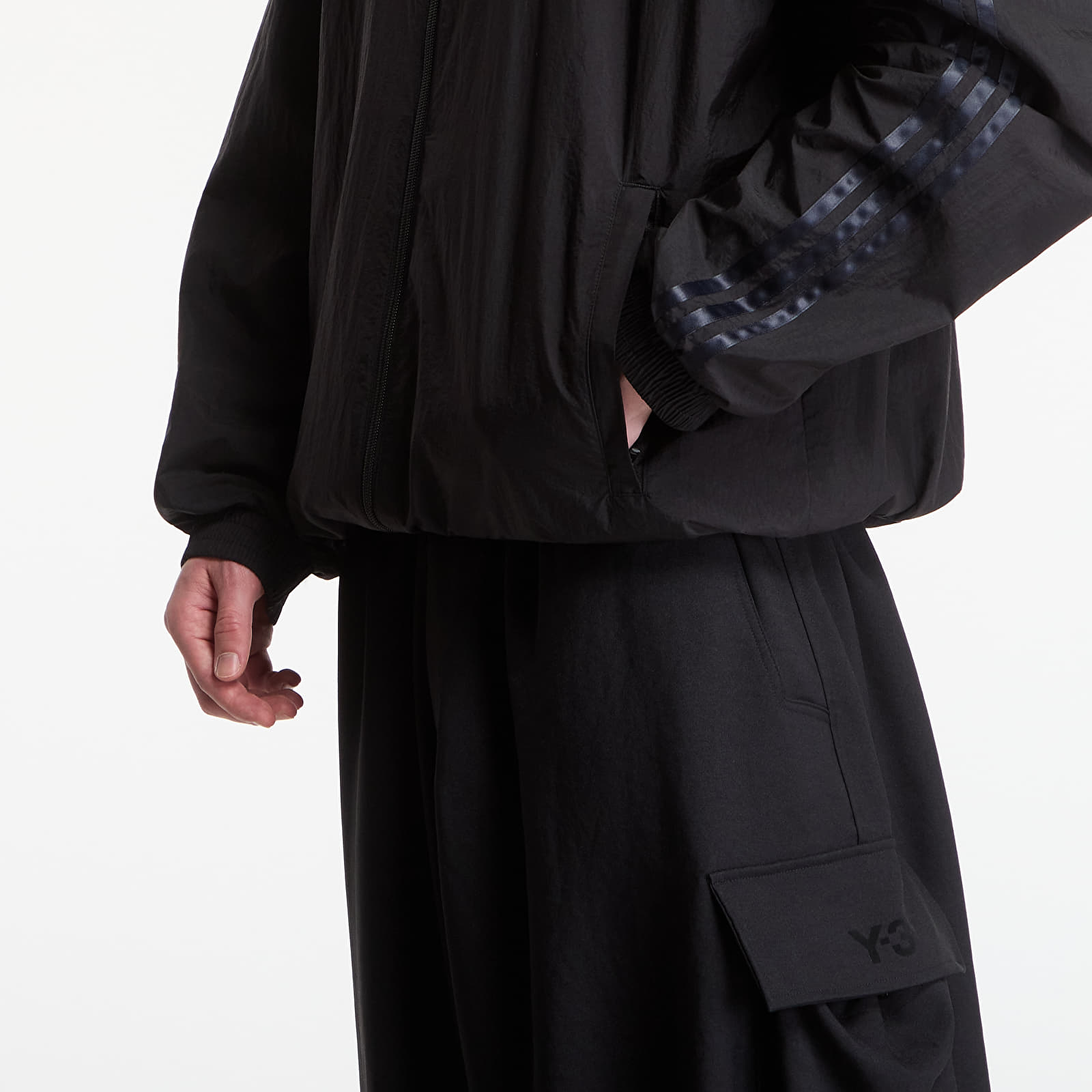 Men's jackets Y-3 Gradient 3 Stripes Nylon Track Top Black