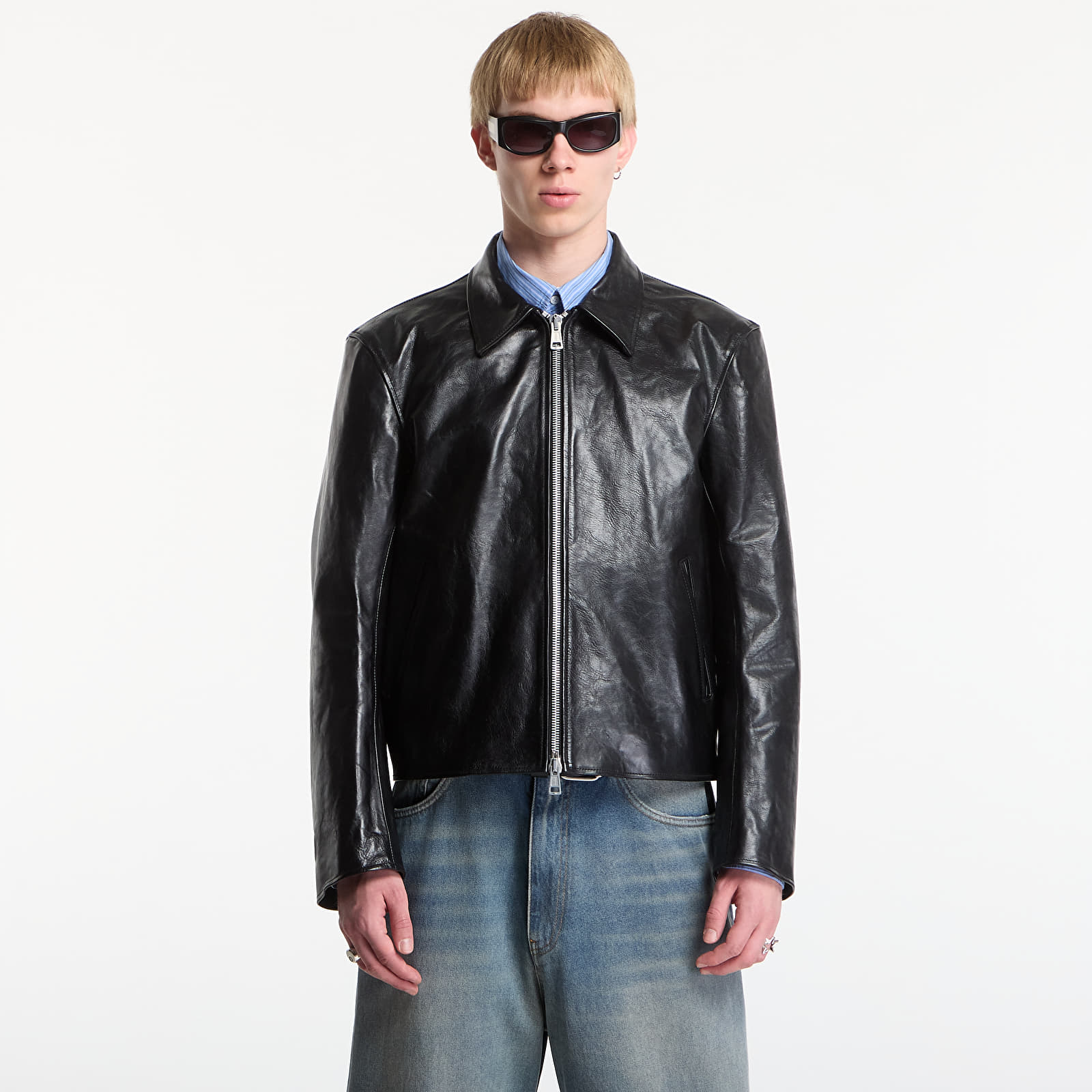 Jackets OUR LEGACY Mini Jacket Top Dyed Black Leather