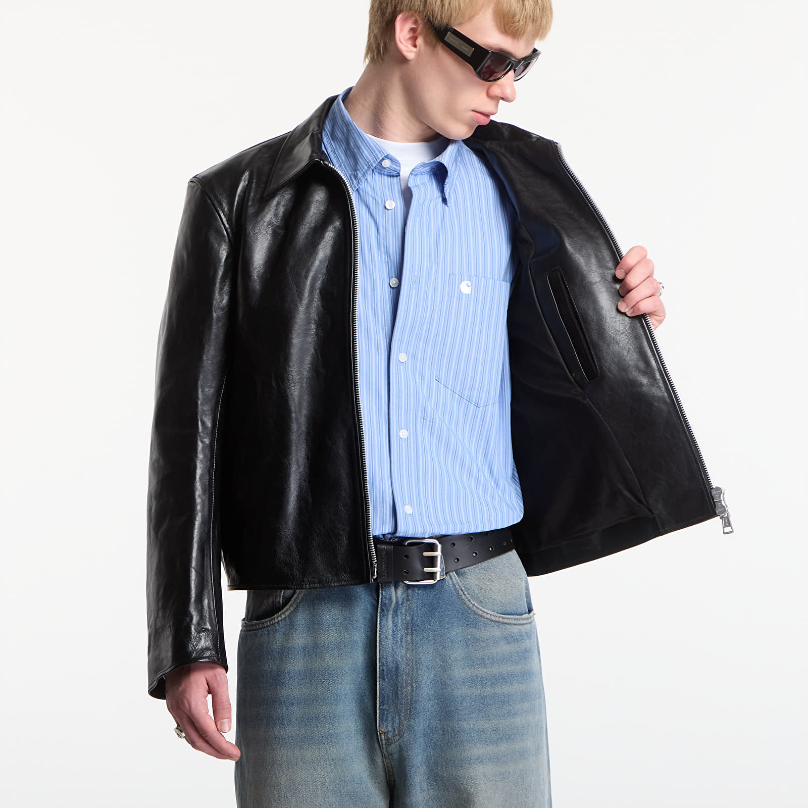 Jackets OUR LEGACY Mini Jacket Top Dyed Black Leather