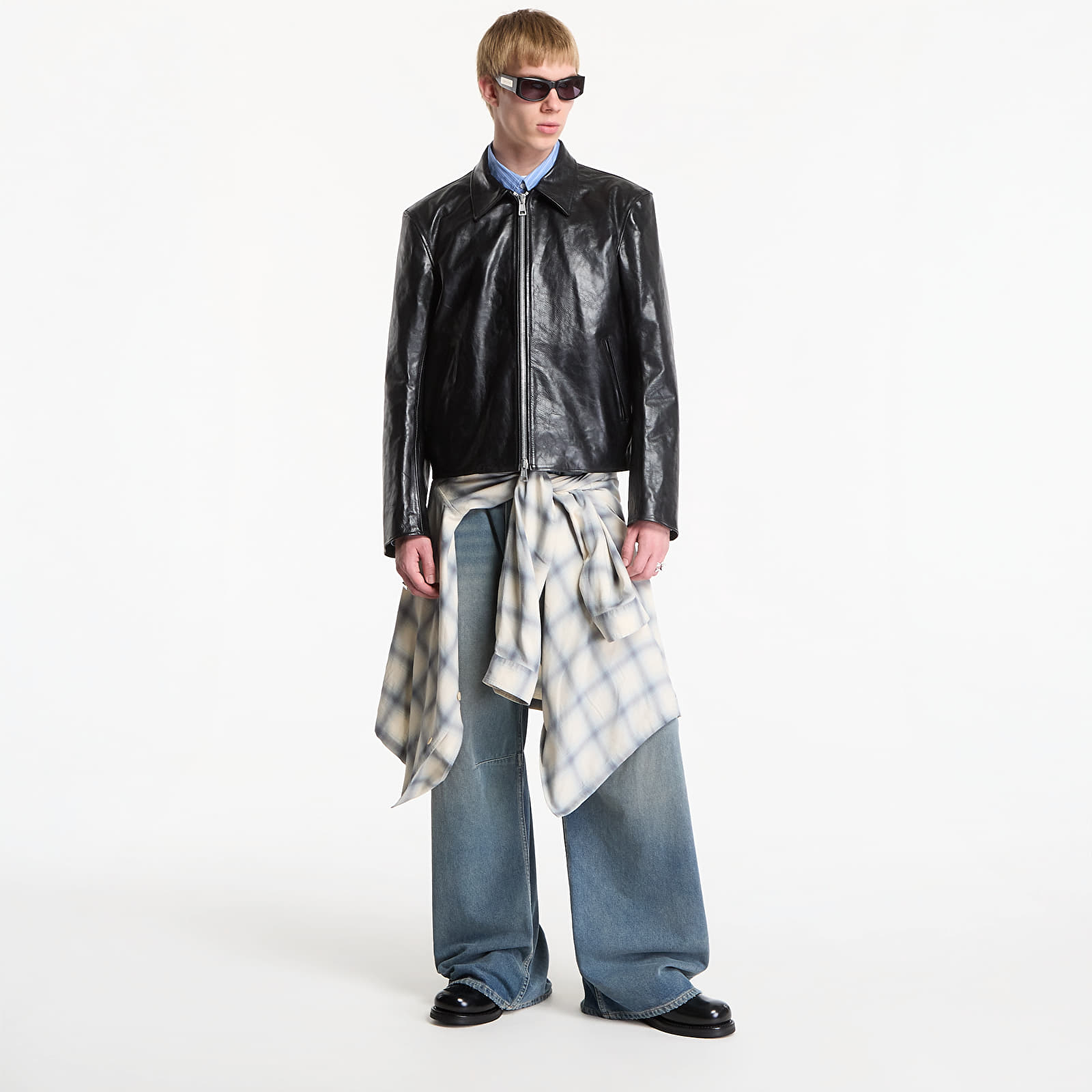 Jackets OUR LEGACY Mini Jacket Top Dyed Black Leather