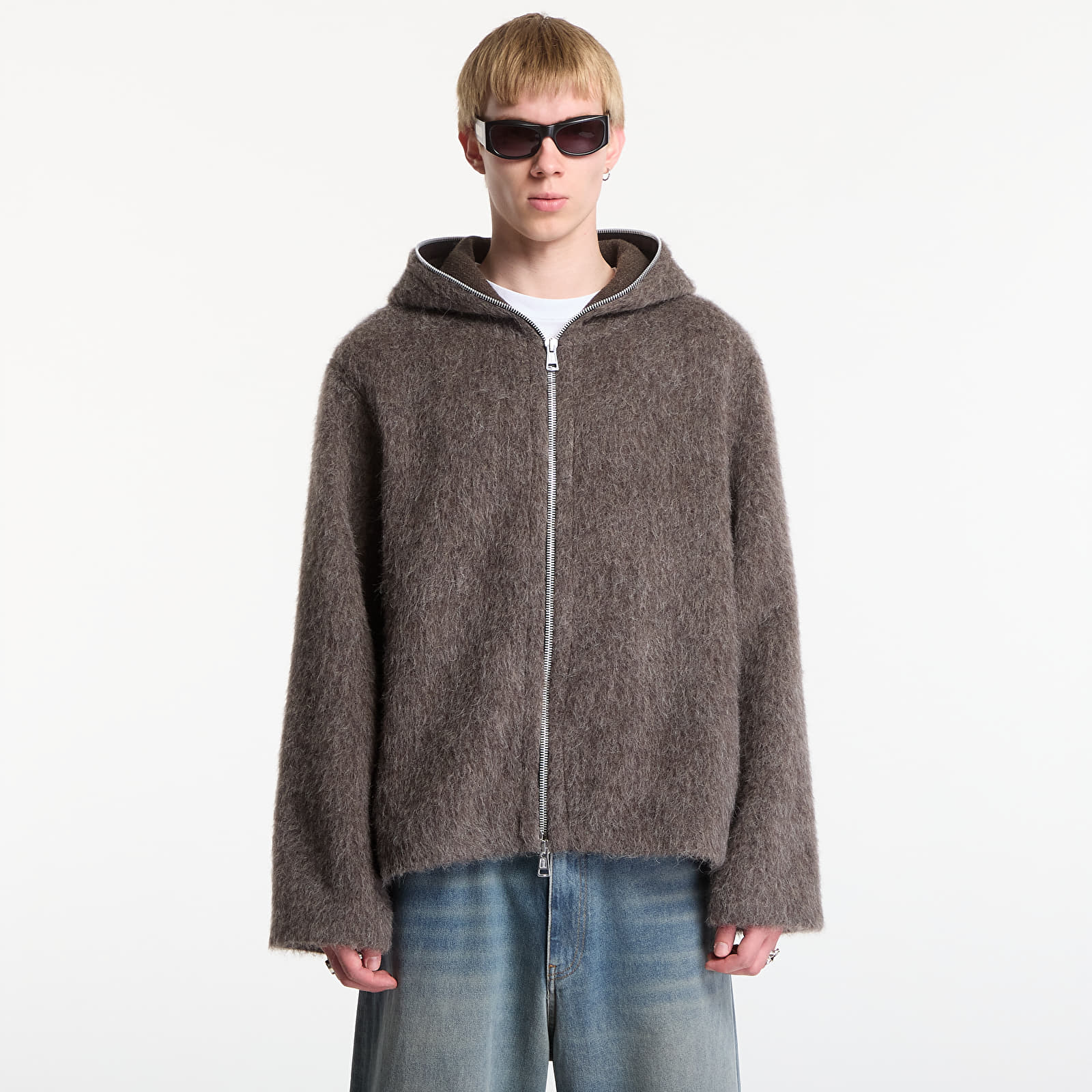 Puloverji   OUR LEGACY Full Zip Hood Mole Grey Hairy Wool