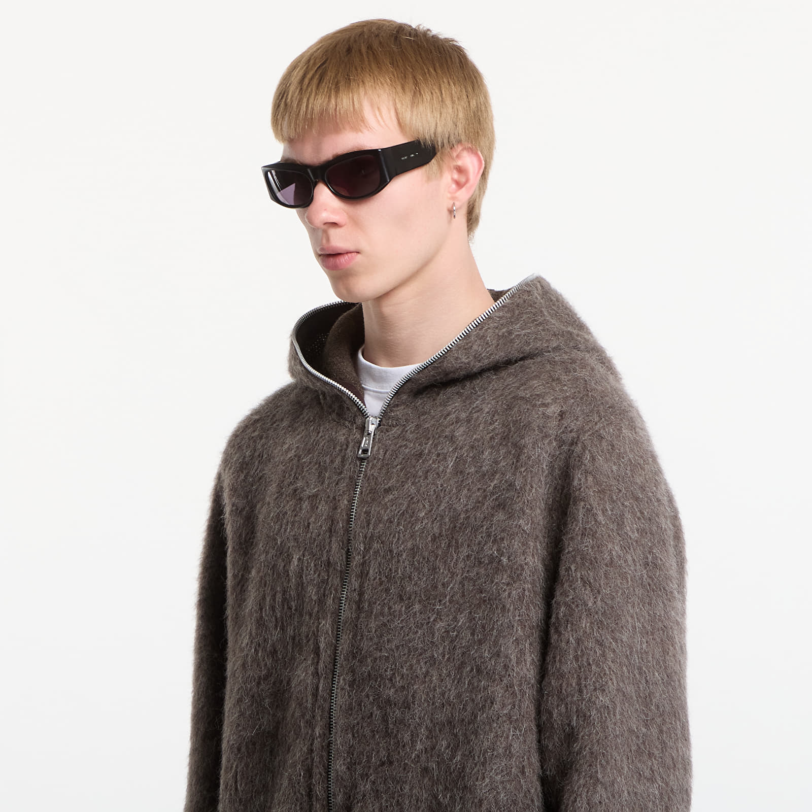 Puloverji   OUR LEGACY Full Zip Hood Mole Grey Hairy Wool