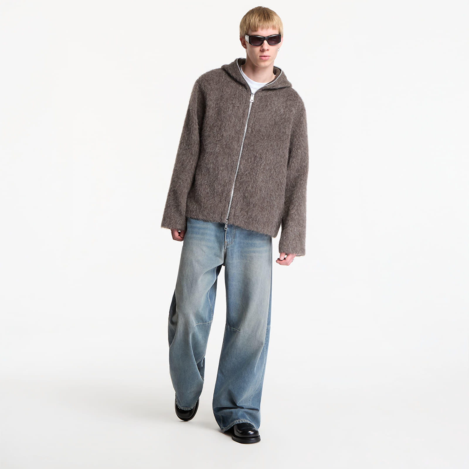 Puloverji   OUR LEGACY Full Zip Hood Mole Grey Hairy Wool