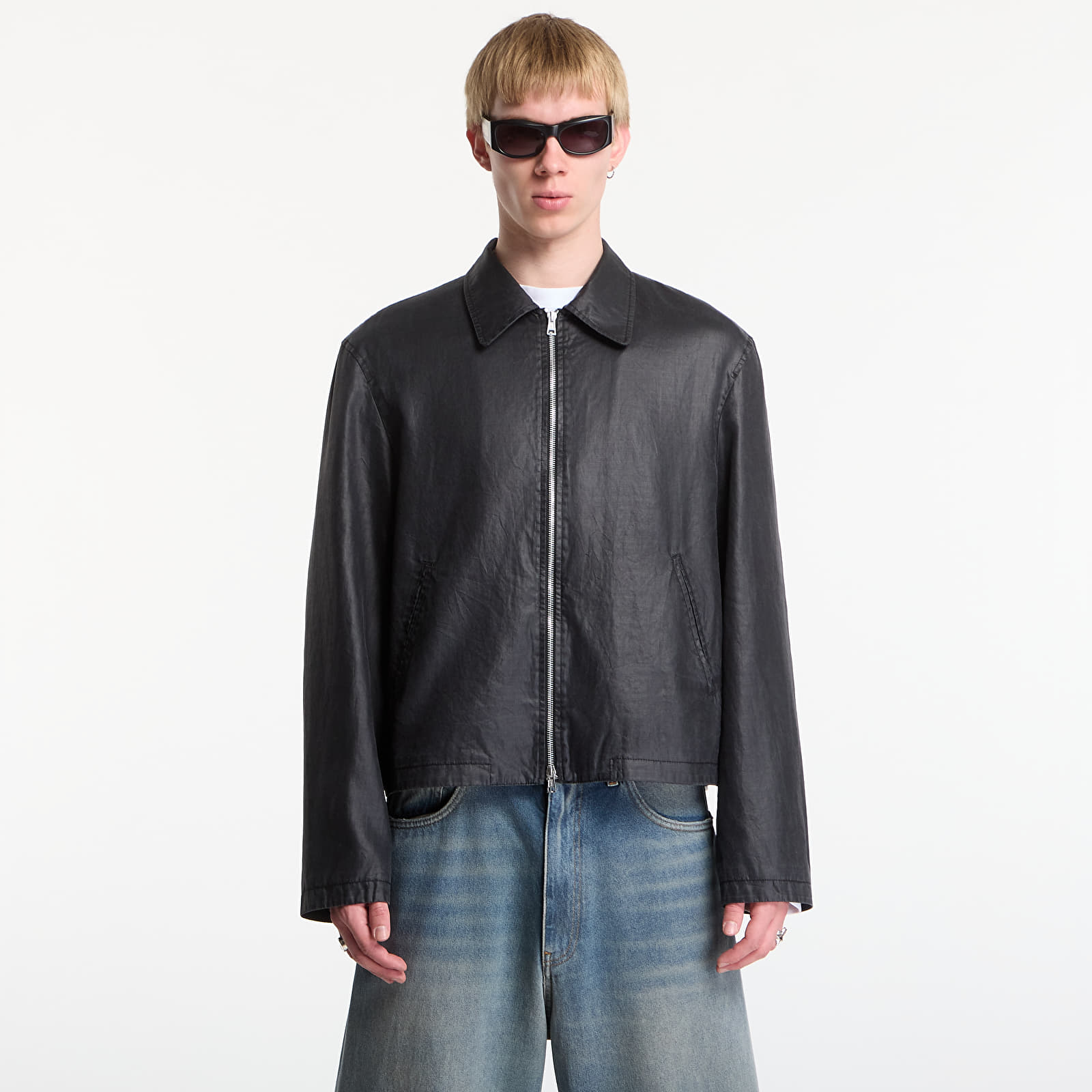 Куртки OUR LEGACY Mini Jacket Worker Lacquer Black Mirror Tencel