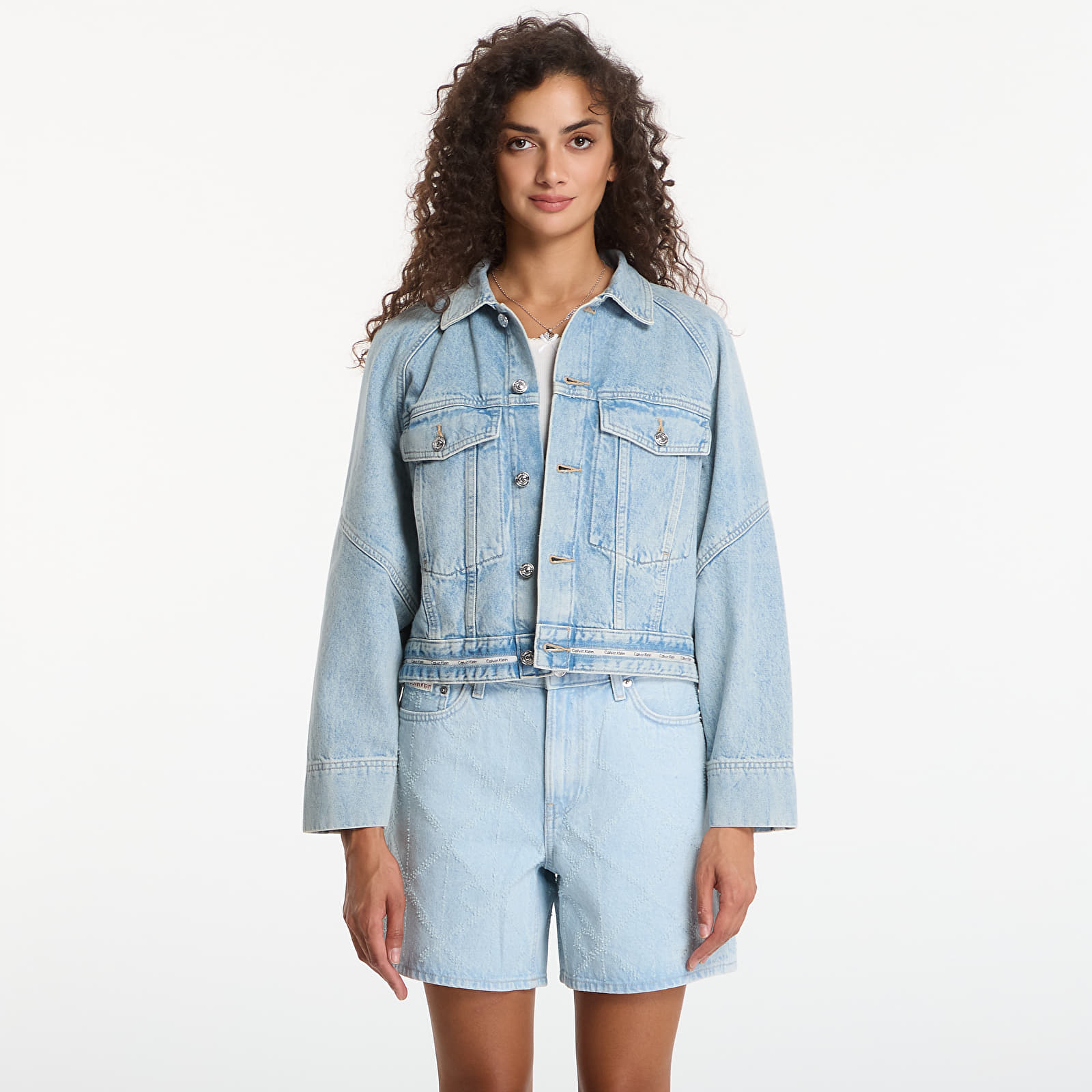 Giacche da donna Calvin Klein Jeans Branded Boxy Denim Jacket Fresh Water