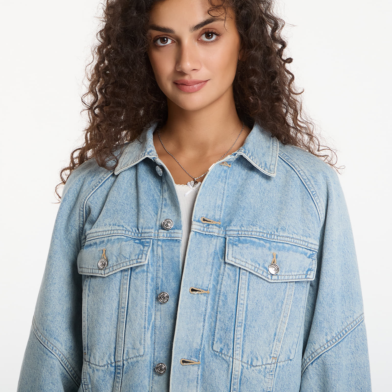 Giacche da donna Calvin Klein Jeans Branded Boxy Denim Jacket Fresh Water