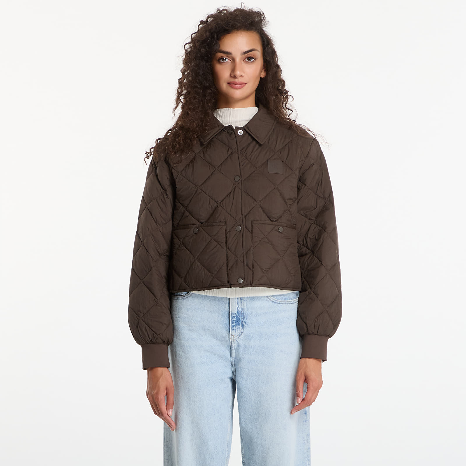 Women's jackets Calvin Klein Jeans Ulw Short Seasonal Quilted Liner Jacket Dark Coffee