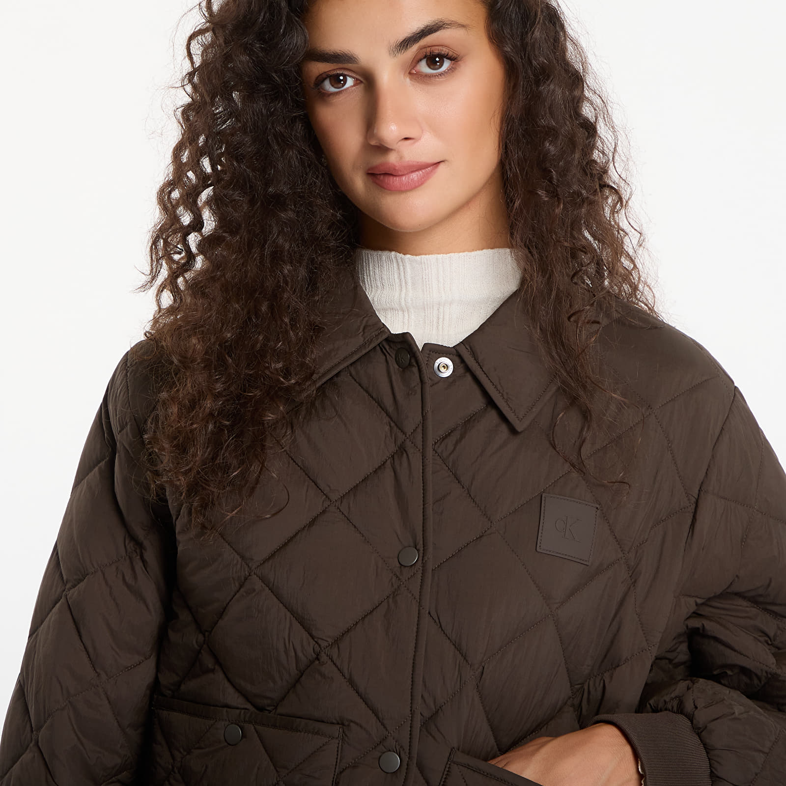 Women's jackets Calvin Klein Jeans Ulw Short Seasonal Quilted Liner Jacket Dark Coffee