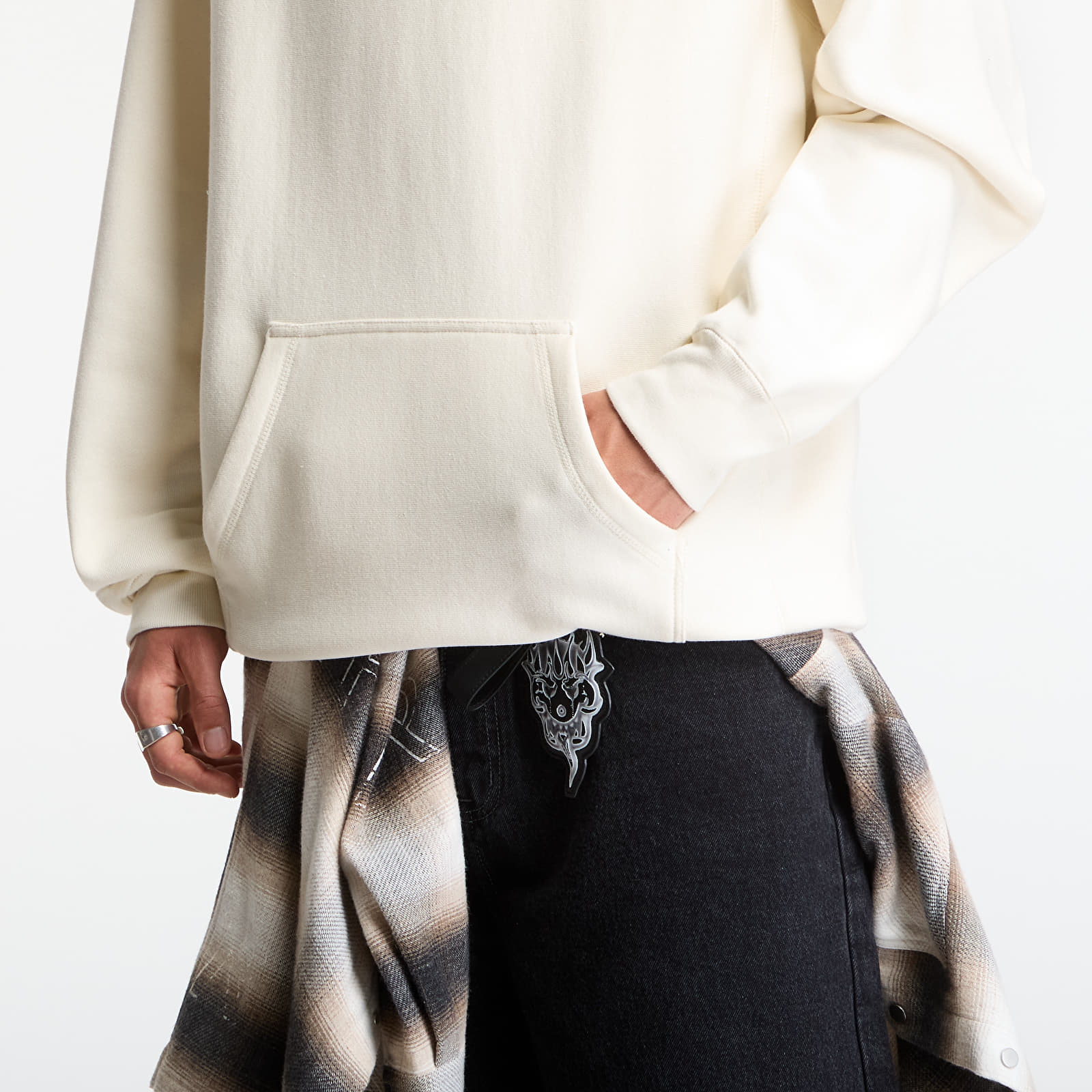 Mikiny Thrasher Heavyweight Embroidered Mag Logo Hoodie Beige