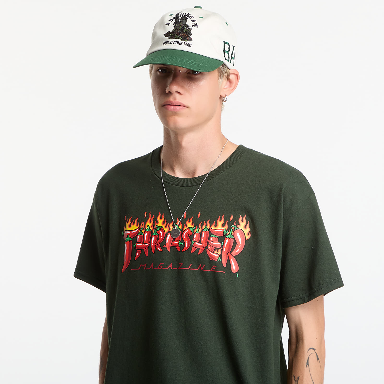 Trička Thrasher Fuego T-Shirt Green