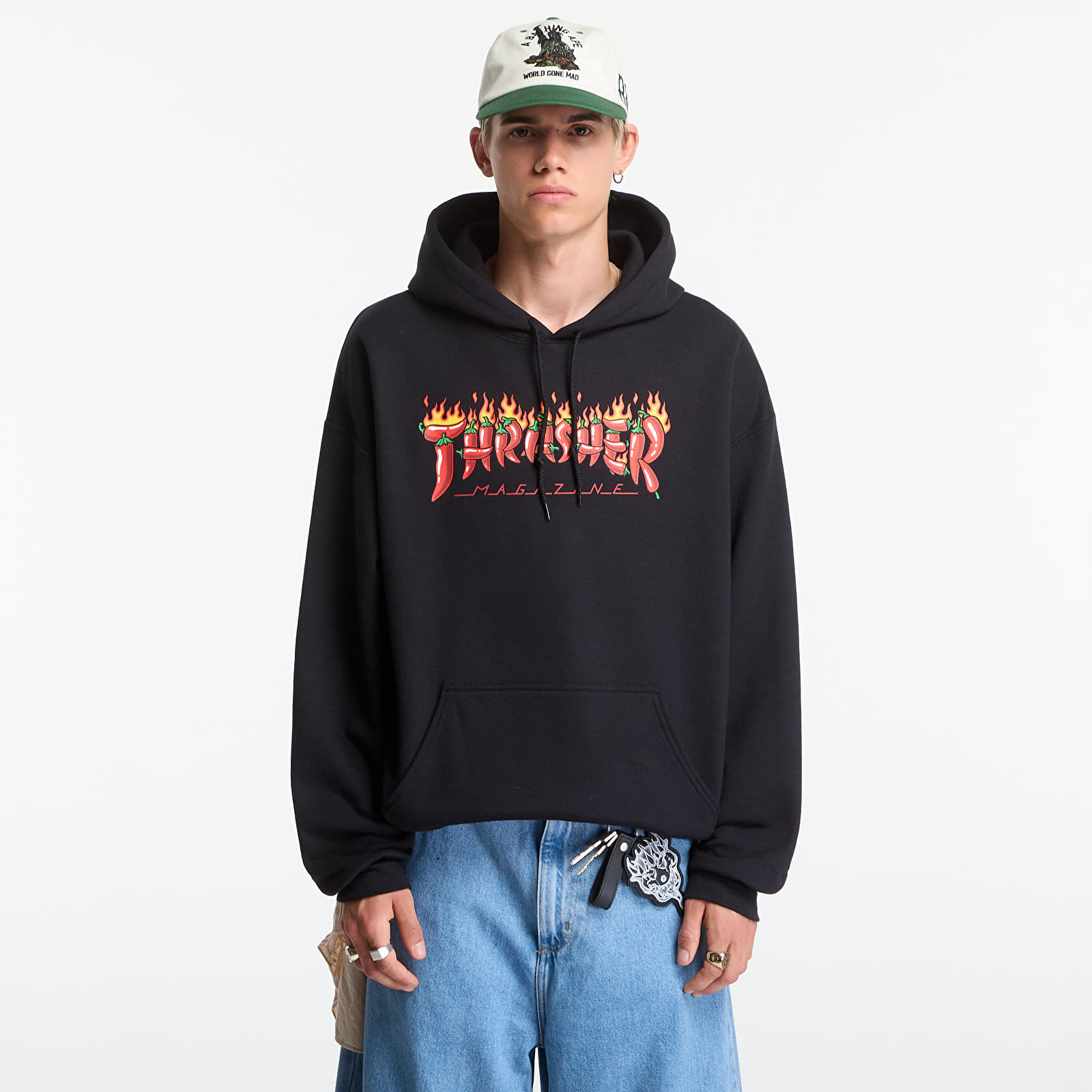 Mikiny Thrasher Fuego Hoodie Black