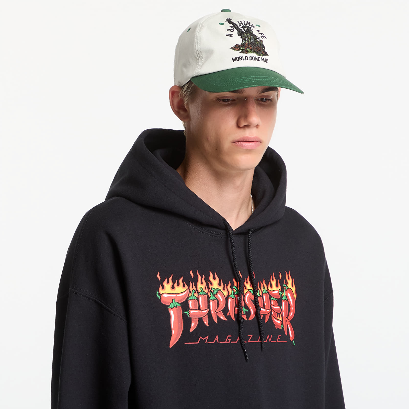 Mikiny Thrasher Fuego Hoodie Black