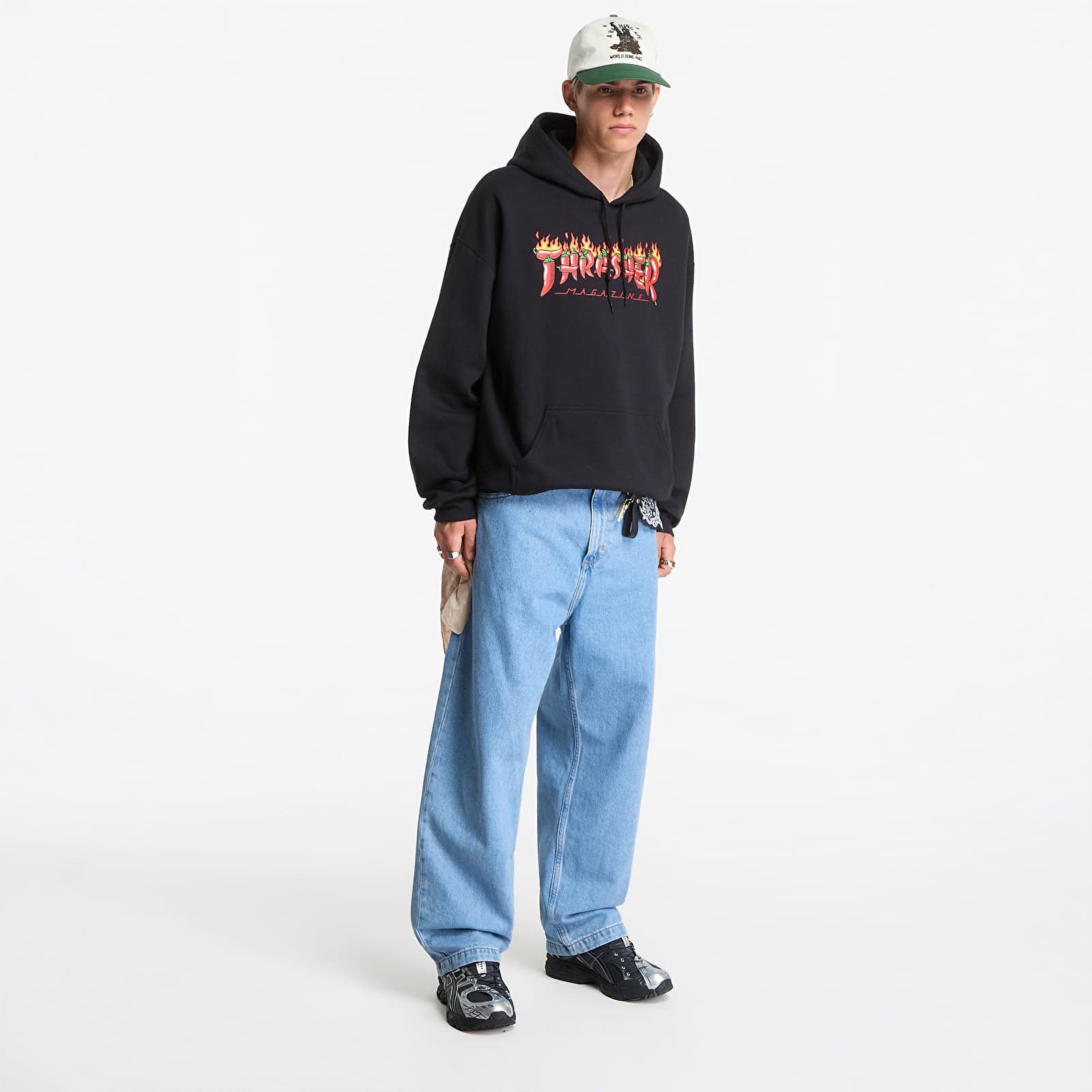 Mikiny Thrasher Fuego Hoodie Black