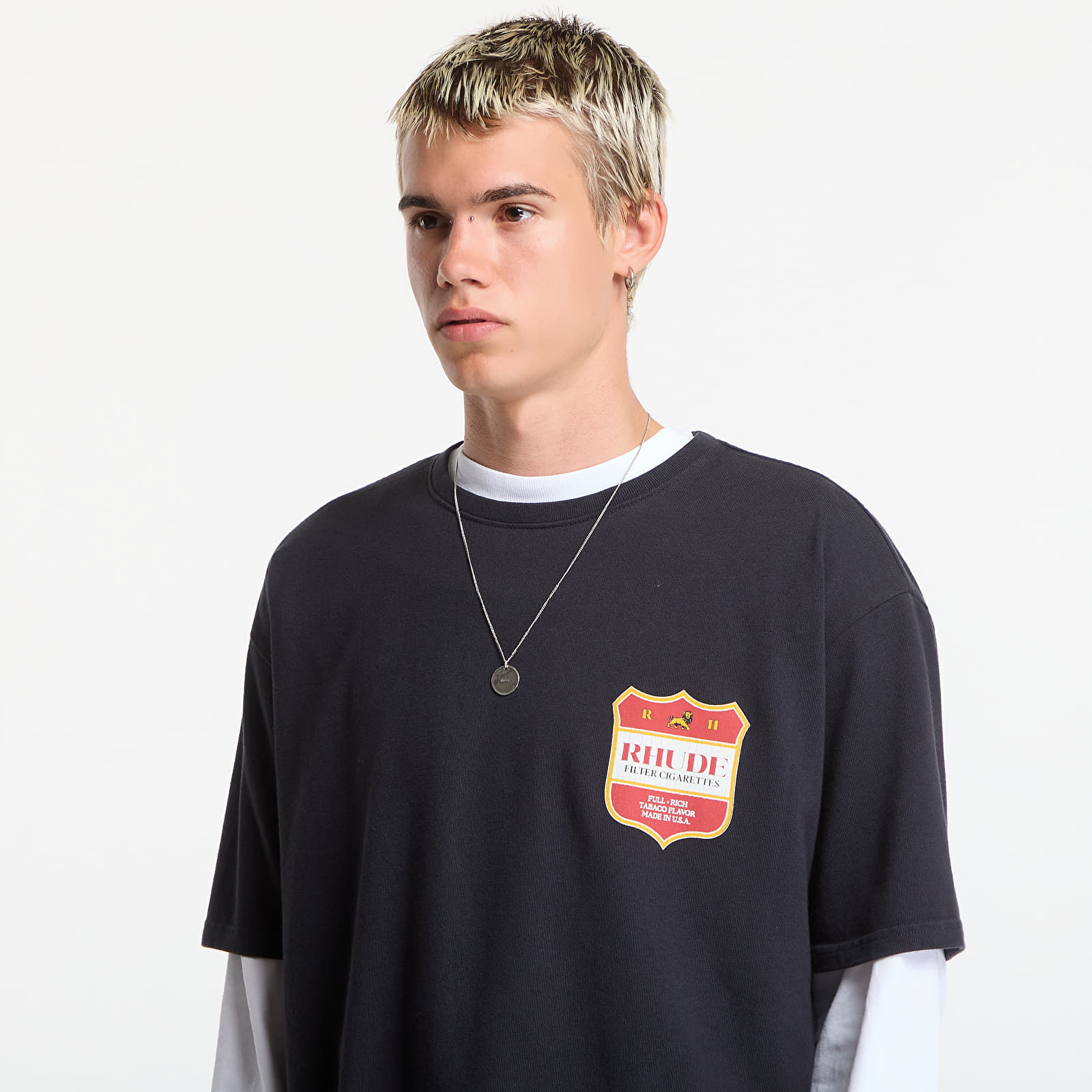 Men's T-shirts Rhude Filtaro Crest Tee Vintage Black/ Red/ Yellow