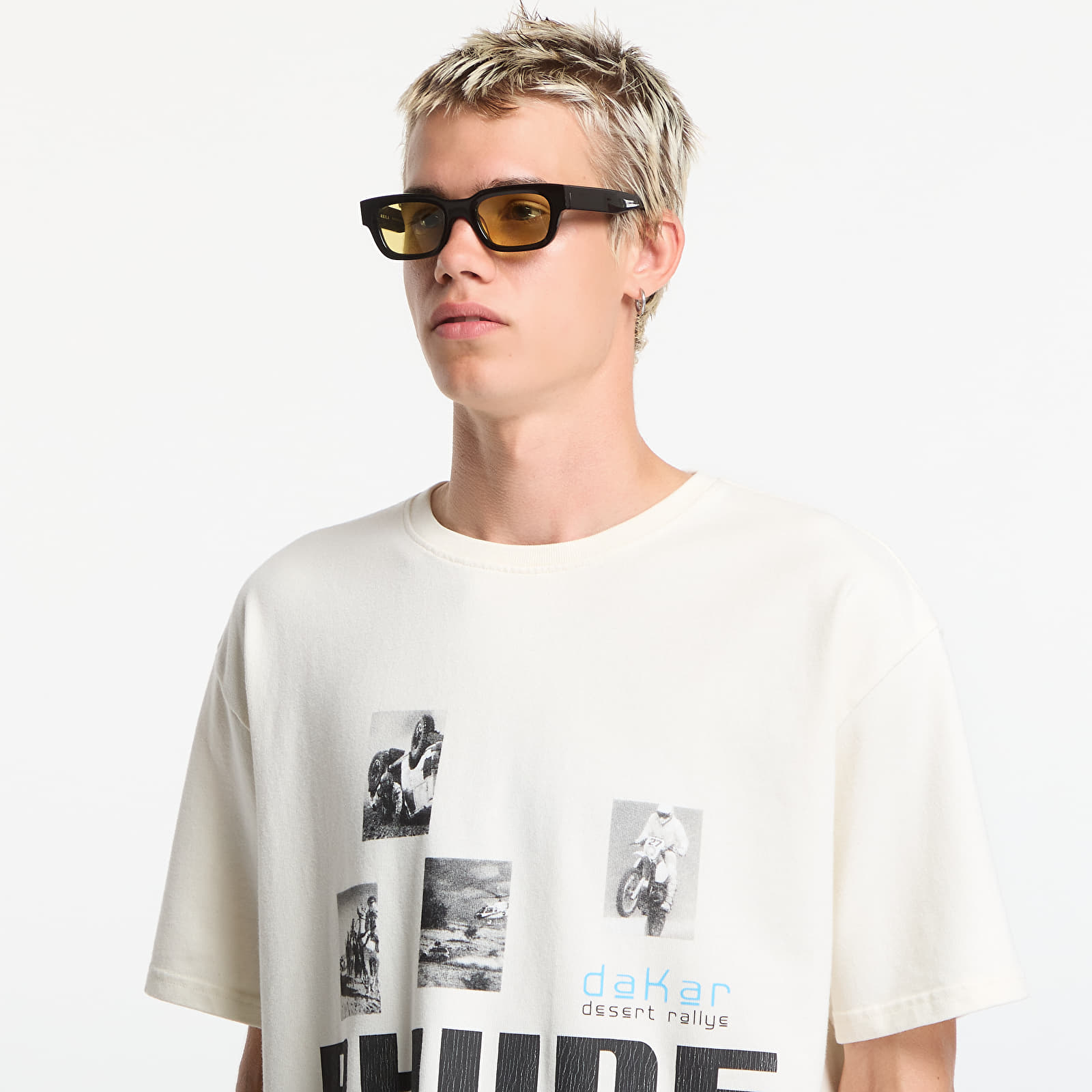 Men's T-shirts Rhude Winter 91 Rallye Tee Vintage White/ Black/ Blue