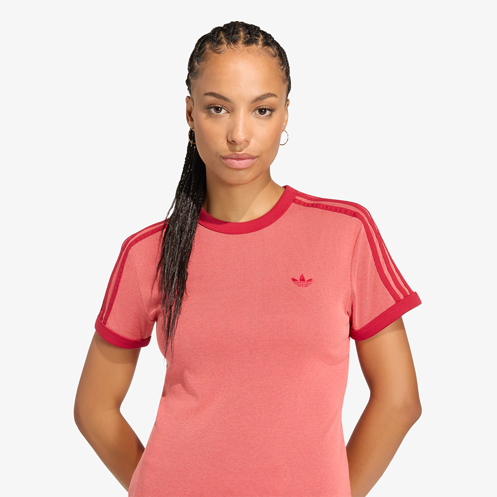 Дамски тениски adidas Heather 3s Cali T-Shirt Team Victory Red/ Preloved Scarlet/ Team Victory Red