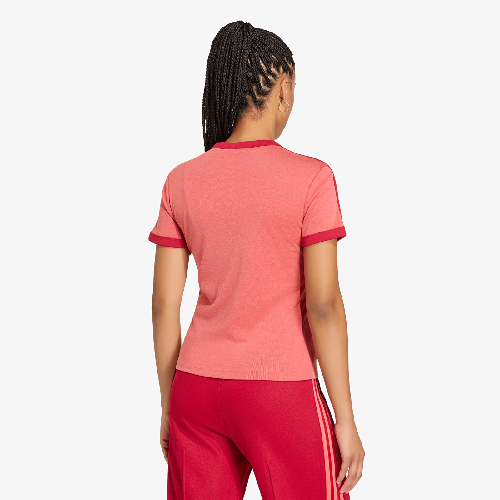 Дамски тениски adidas Heather 3s Cali T-Shirt Team Victory Red/ Preloved Scarlet/ Team Victory Red