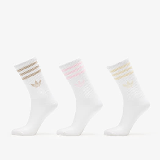Zoknik adidas 3-Stripes Crew Socks 3-Pack Wonder White/ Clear Pink/ Wonder Beige