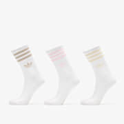 adidas 3-Stripes Crew Socks 3-Pack Wonder White/ Clear Pink/ Wonder Beige