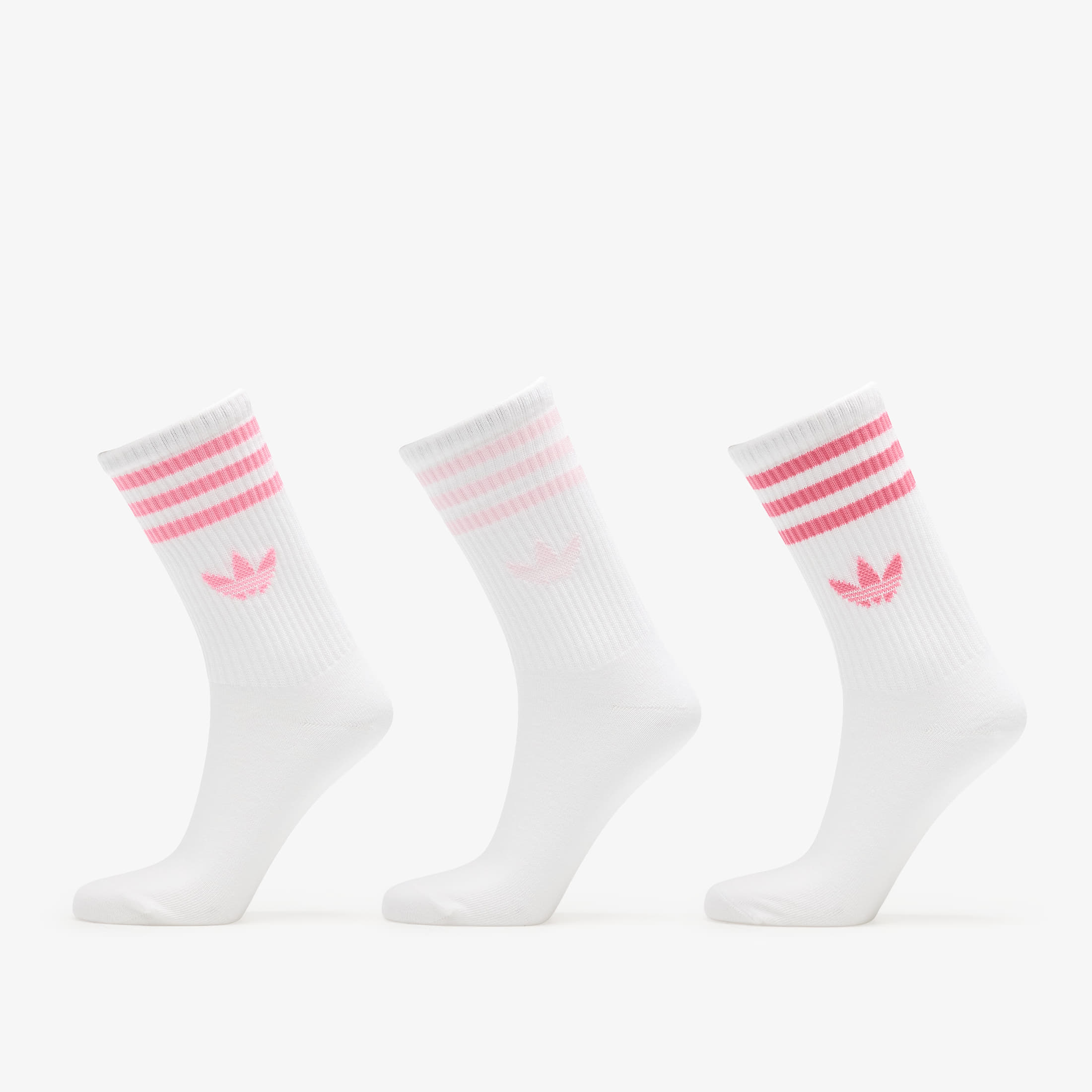 Чорапи adidas 3-Stripes Crew Socks 3-Pack Bliss Pink/ Clear Pink/ Pink Fusion L