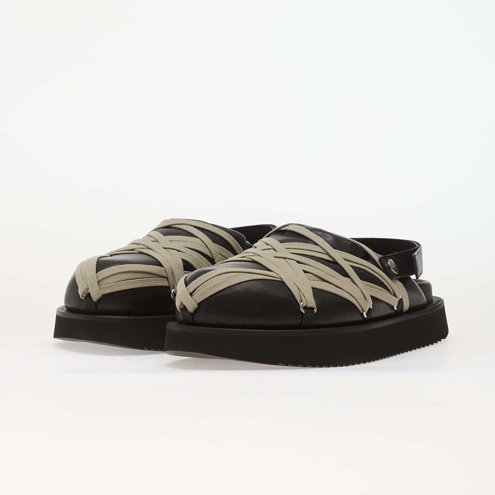 Men´s sandals Rick Owens Leather Padded Sandals - Padded Megalace Platform Black/ Pearl
