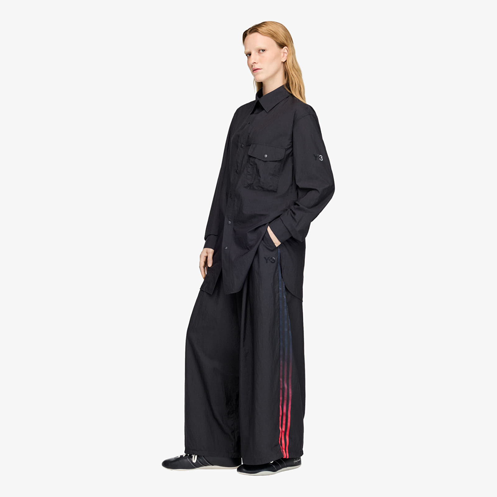 Overhemden voor heren Y-3 Gradient 3 Stripes Nylon Overshirt UNISEX Black